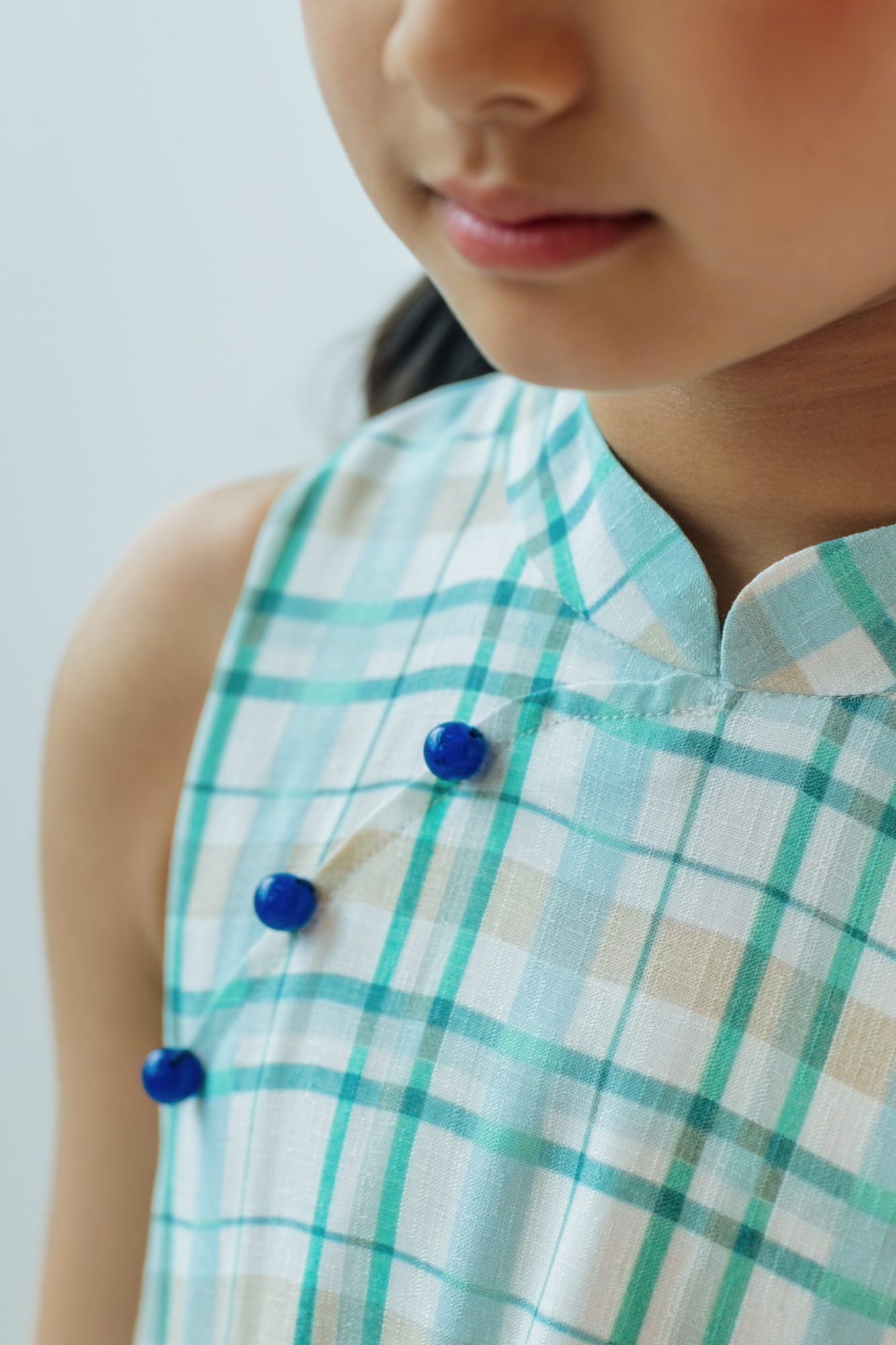 Teal Plaid Alex Cheongsam