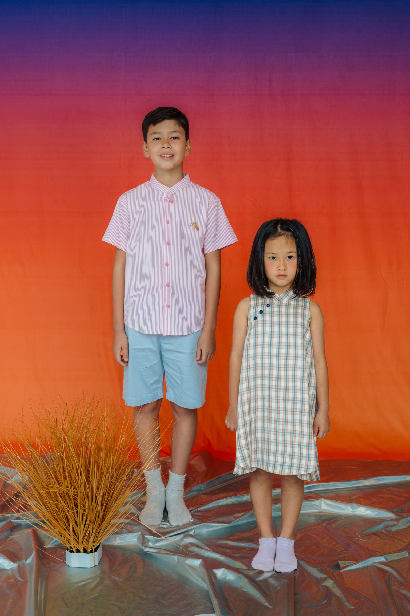 Pink Stripe Mandarin Shirt