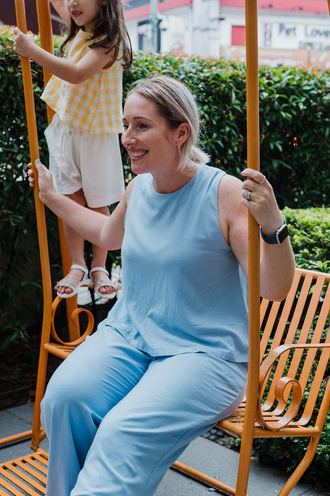 Cornflower Blue Boxy Tank & Relaxed Pants Set