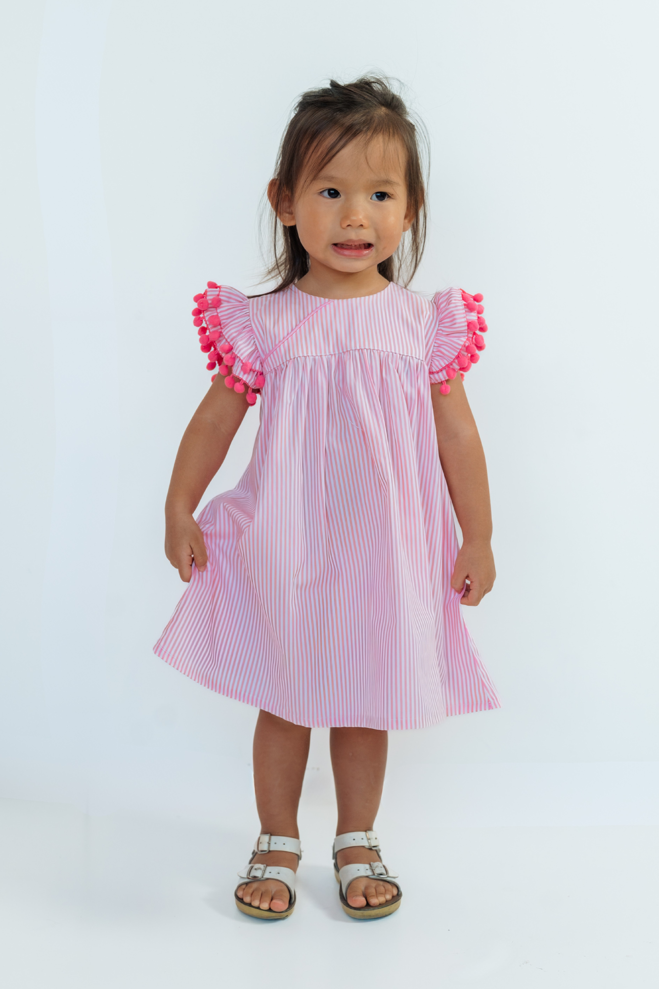 Pink Stripe Alison Baby Cheongsam
