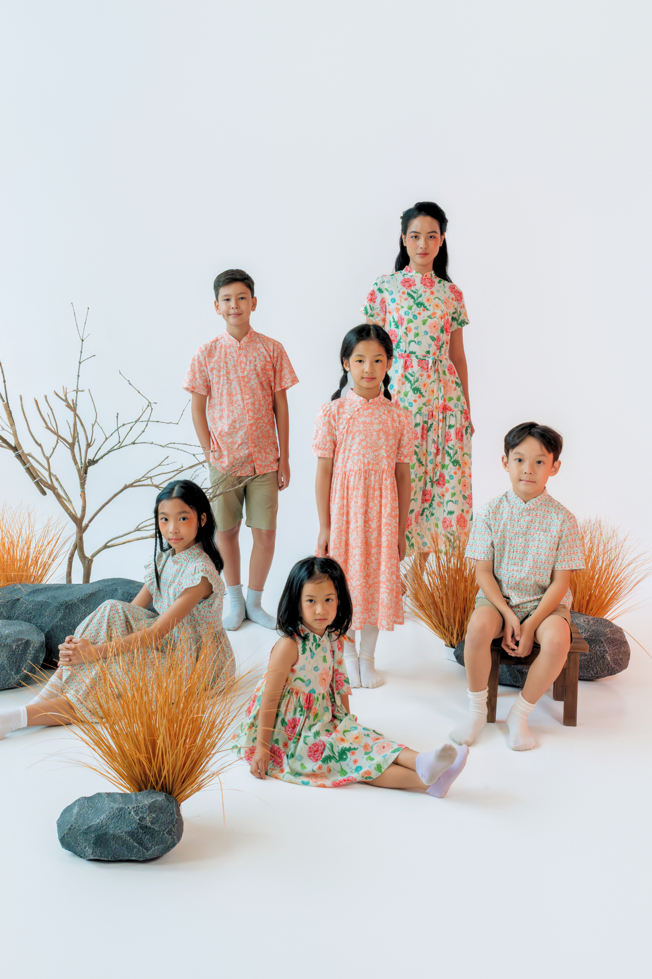 Peony Field Dropped Waist Cheongsam