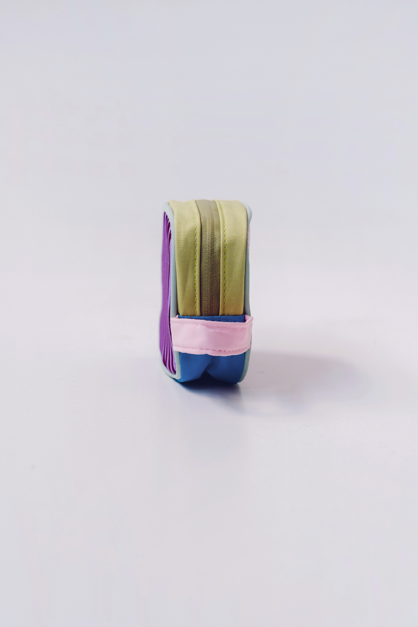 Personalisable Plum Stripe Block Pouch