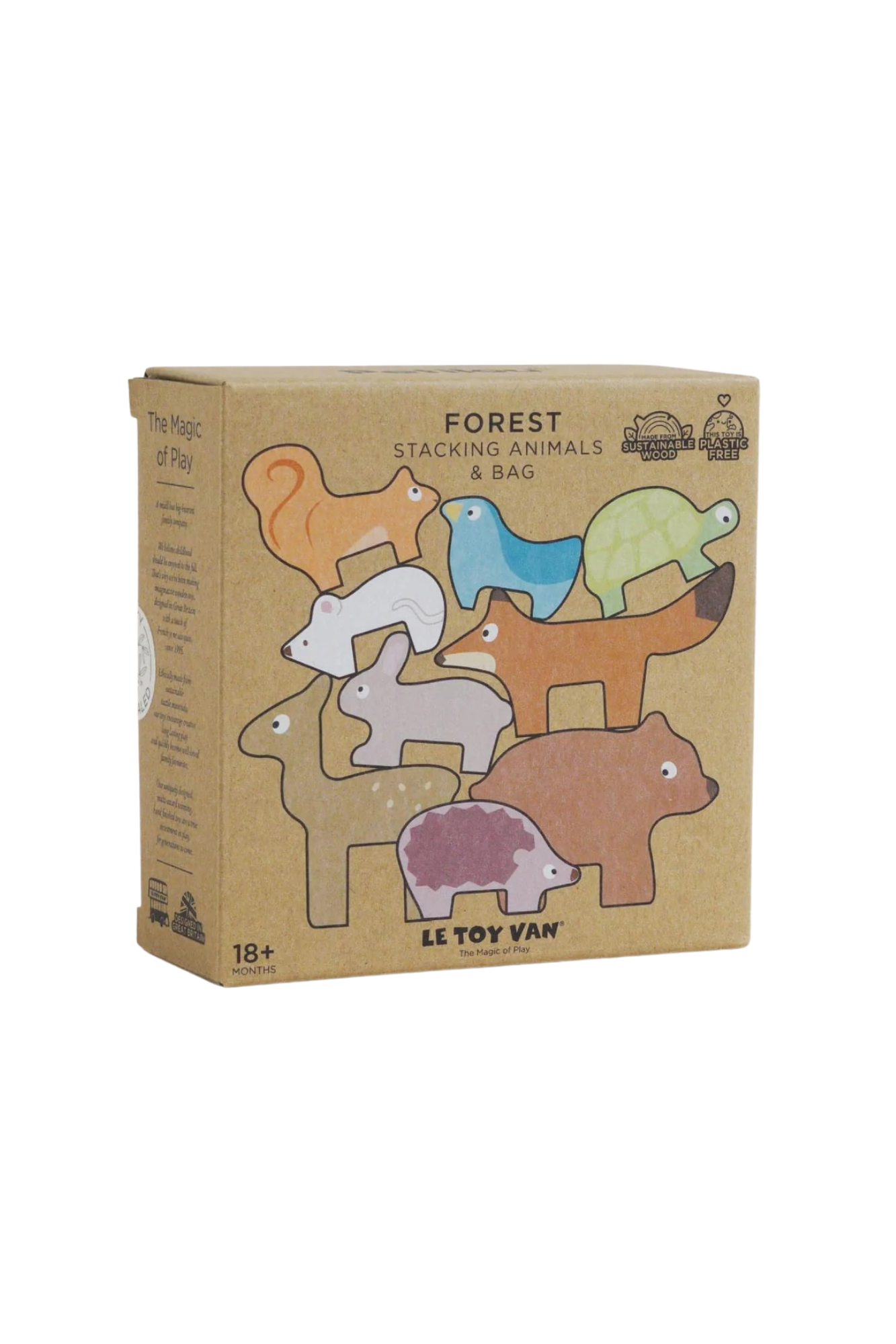 Le Toy Van Wooden Stacking Animals & Bag - Africa