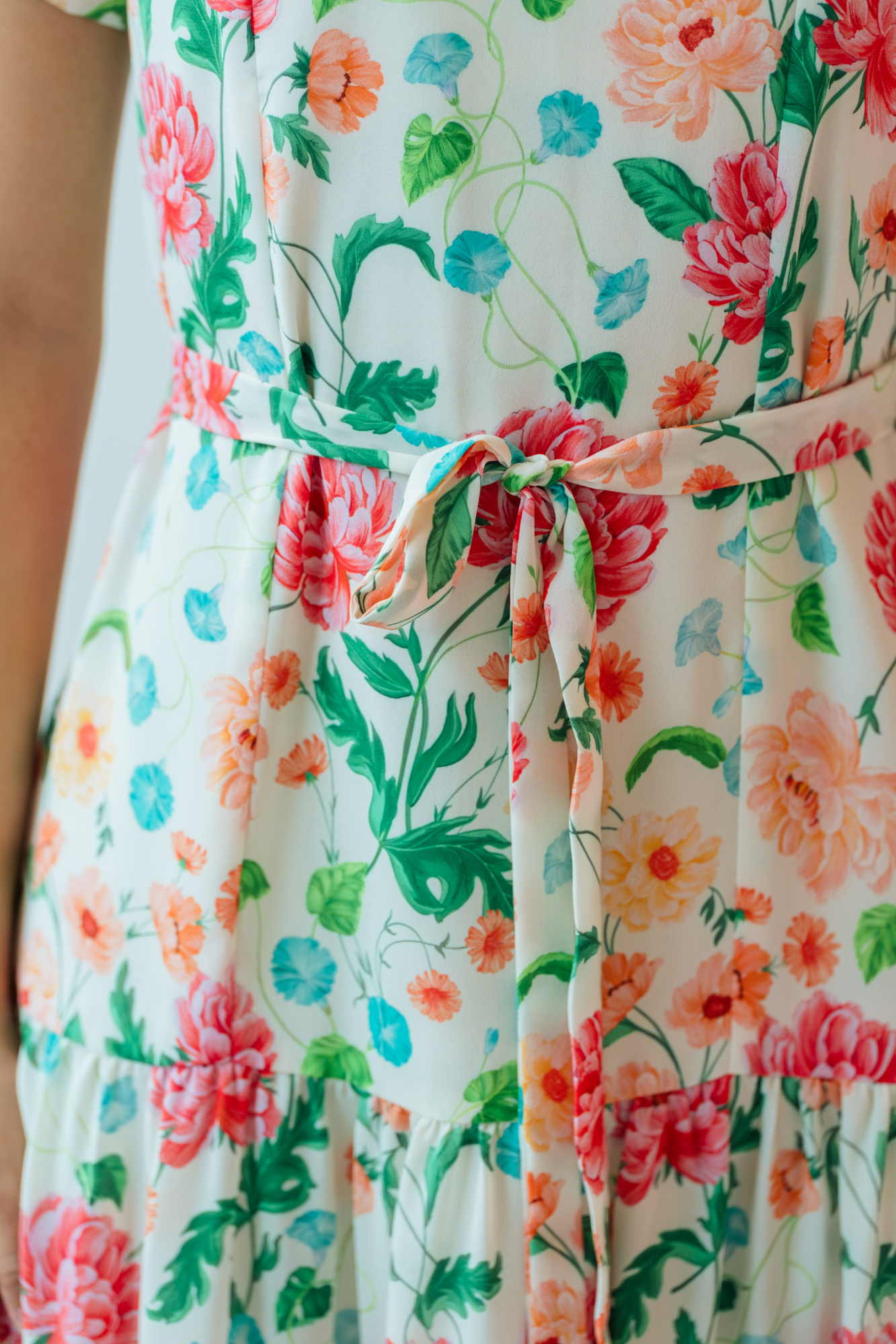 Peony Field Dropped Waist Cheongsam