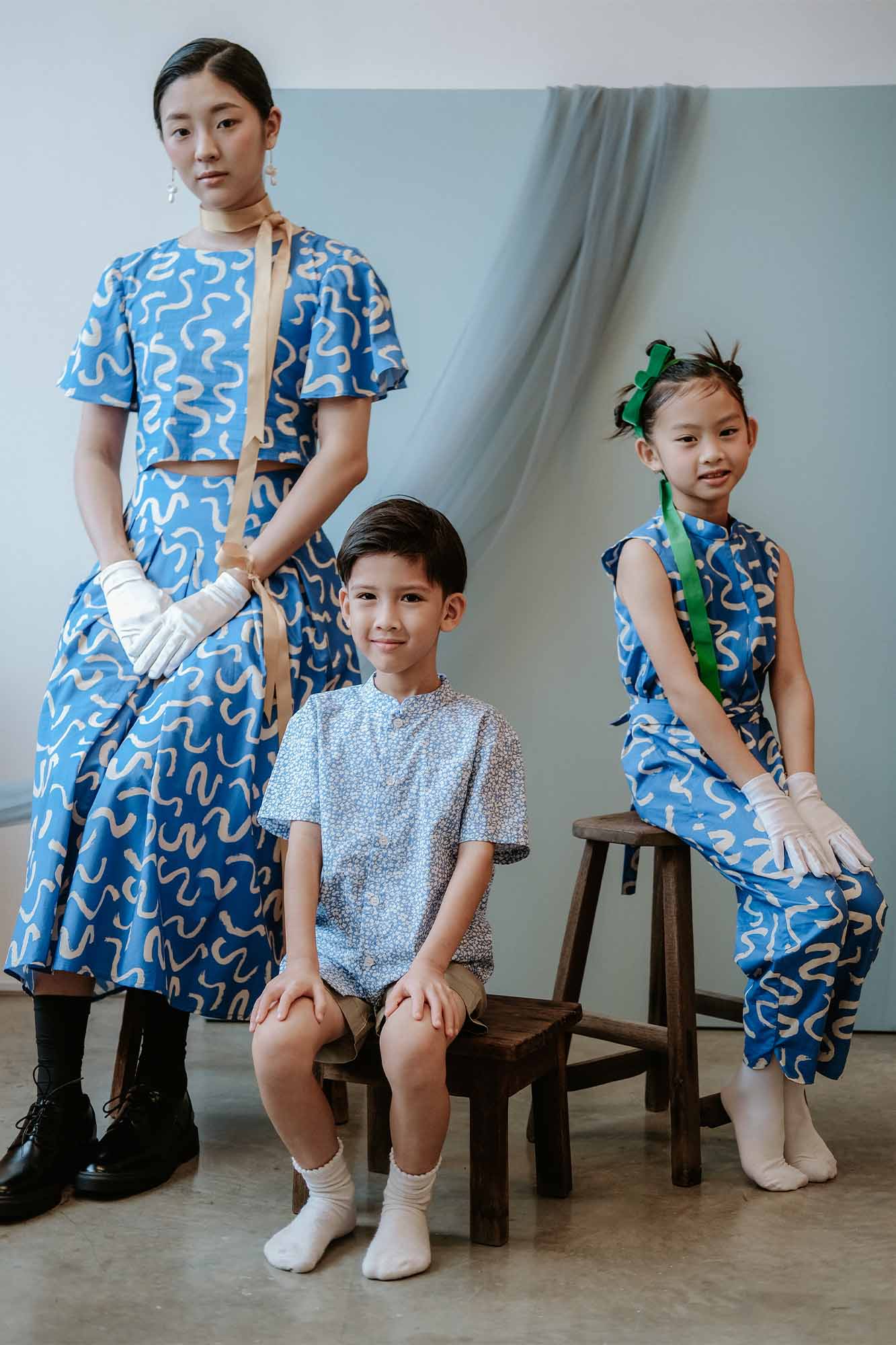 Blue Hyacinth Mandarin Shirt