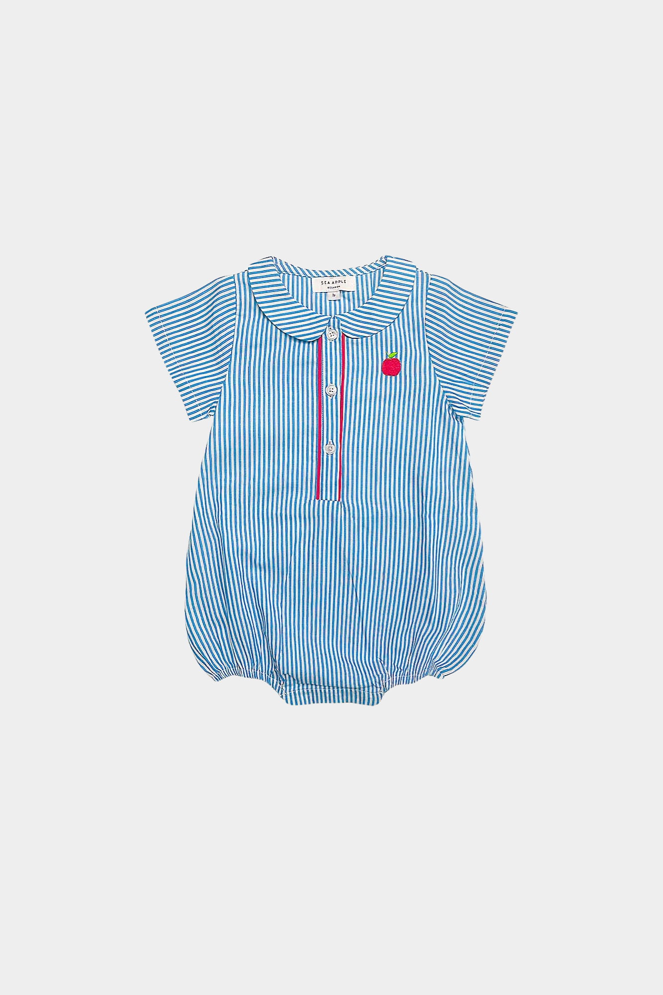 Blue Stripe Apple Peter Pan Romper