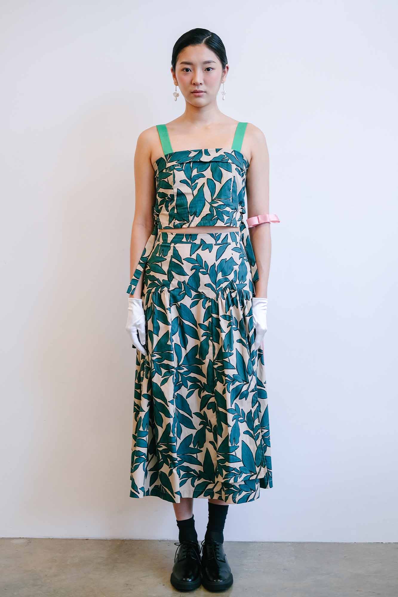Banana Palm Paneled Skirt