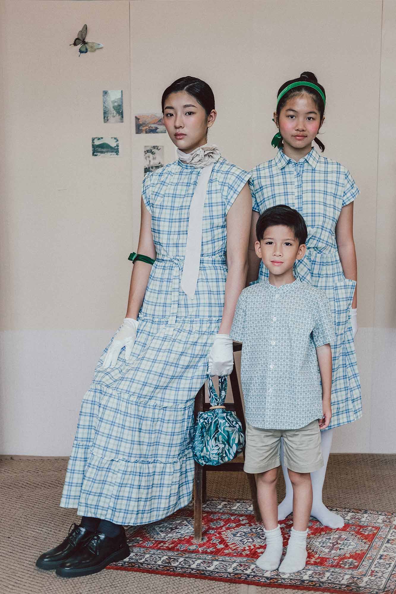 Kueh Salat Check Tiered Maxi Dress