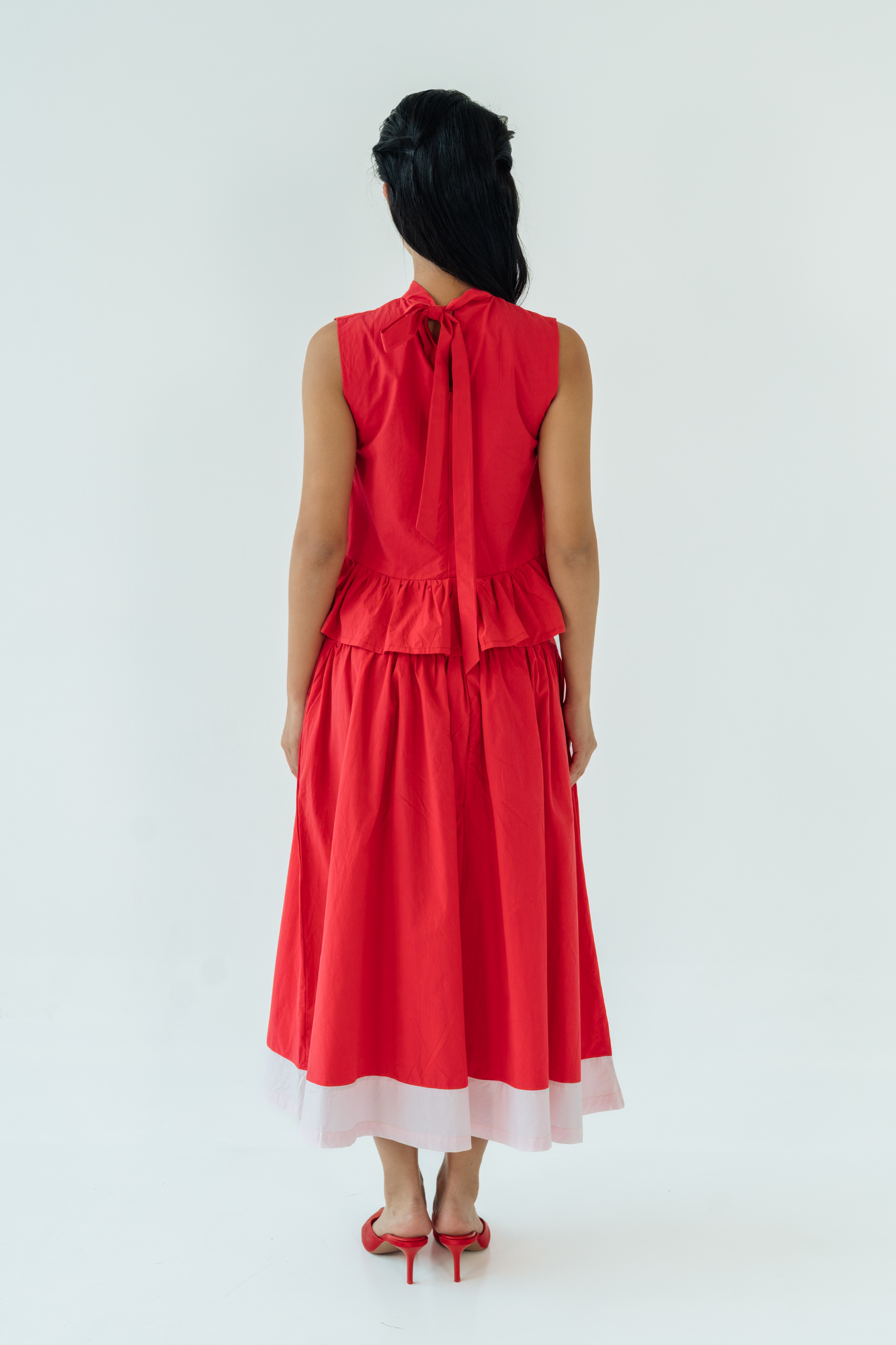 Red Garnet Gathered Skirt