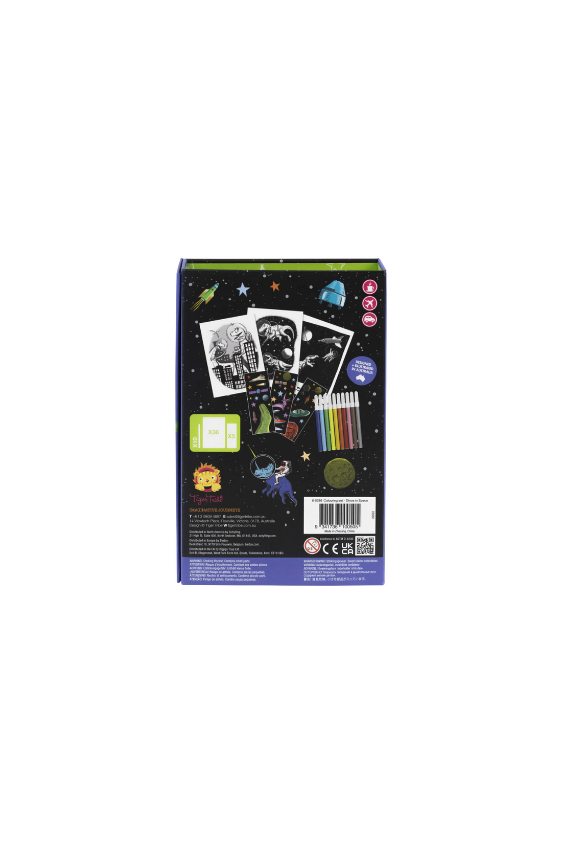 TIGER TRIBE COLOURING SET - DINOS IN SPACE