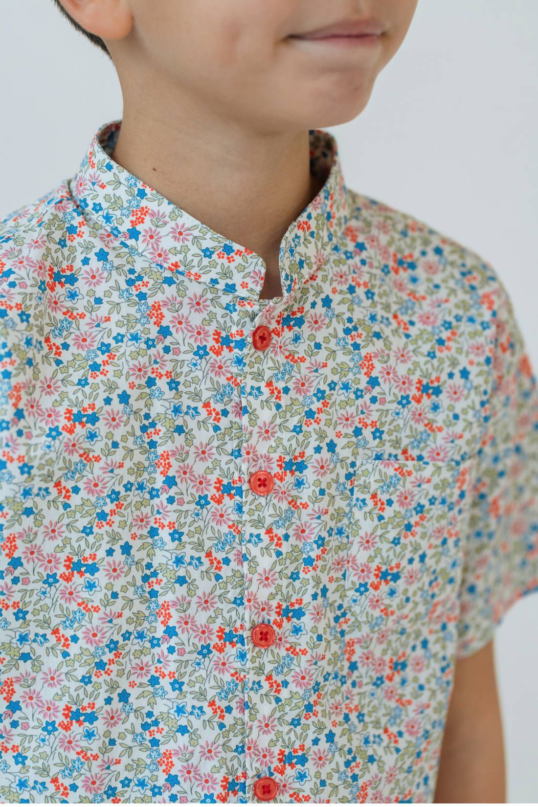 Red Clover Mandarin Shirt