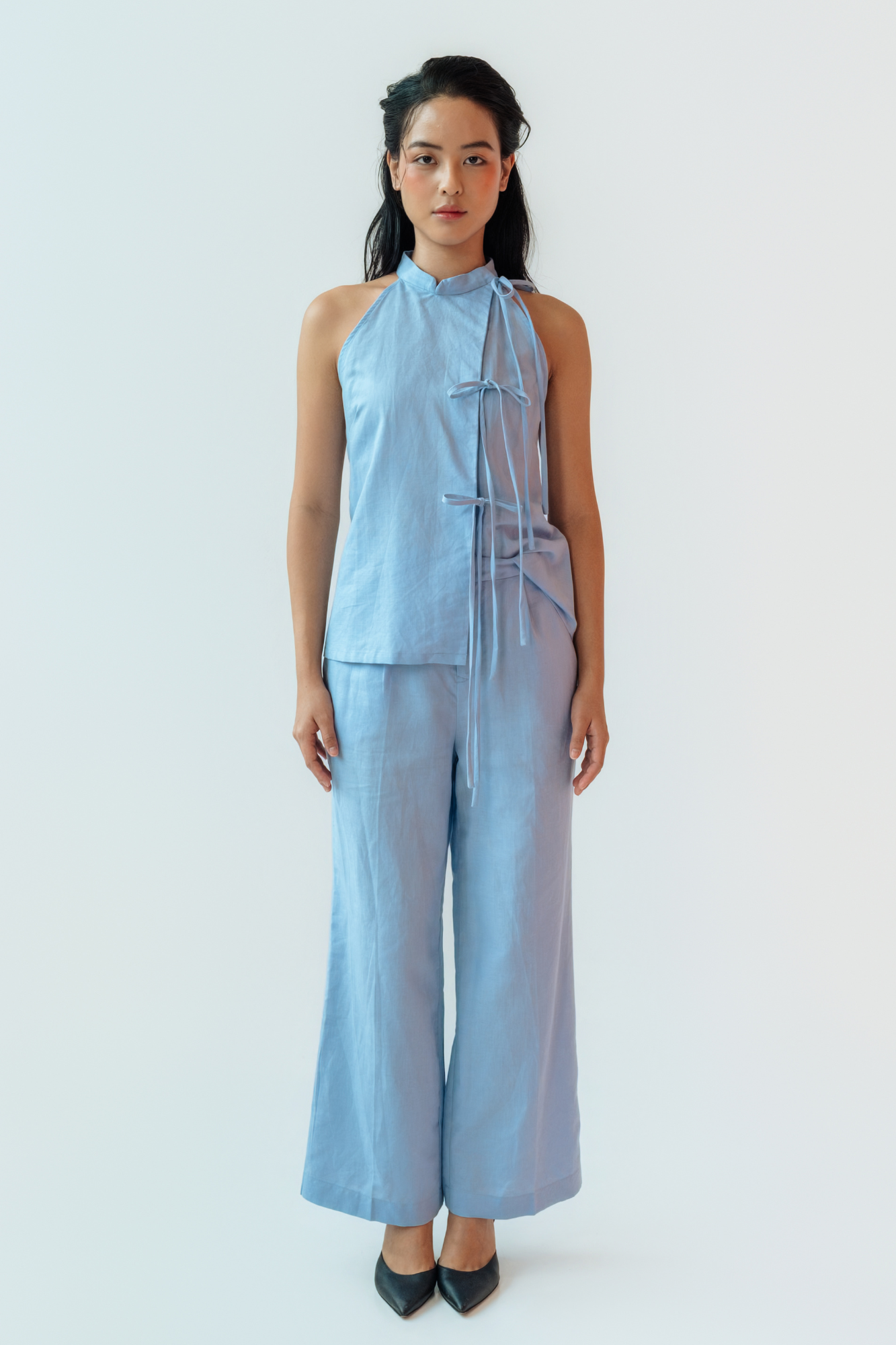 Tourmaline Halter Top & Flared Pants Set