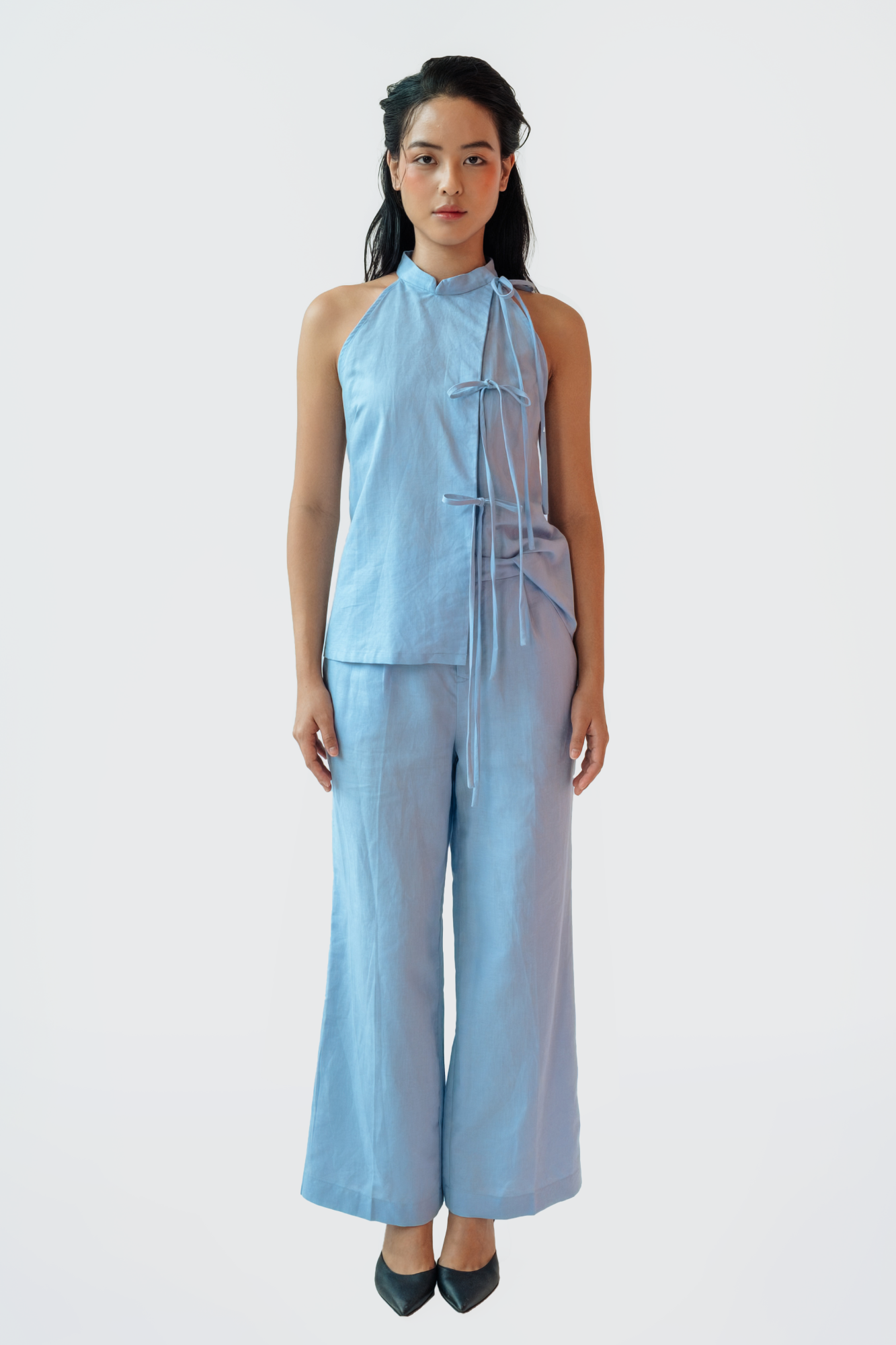 Tourmaline Halter Top & Flared Pants Set