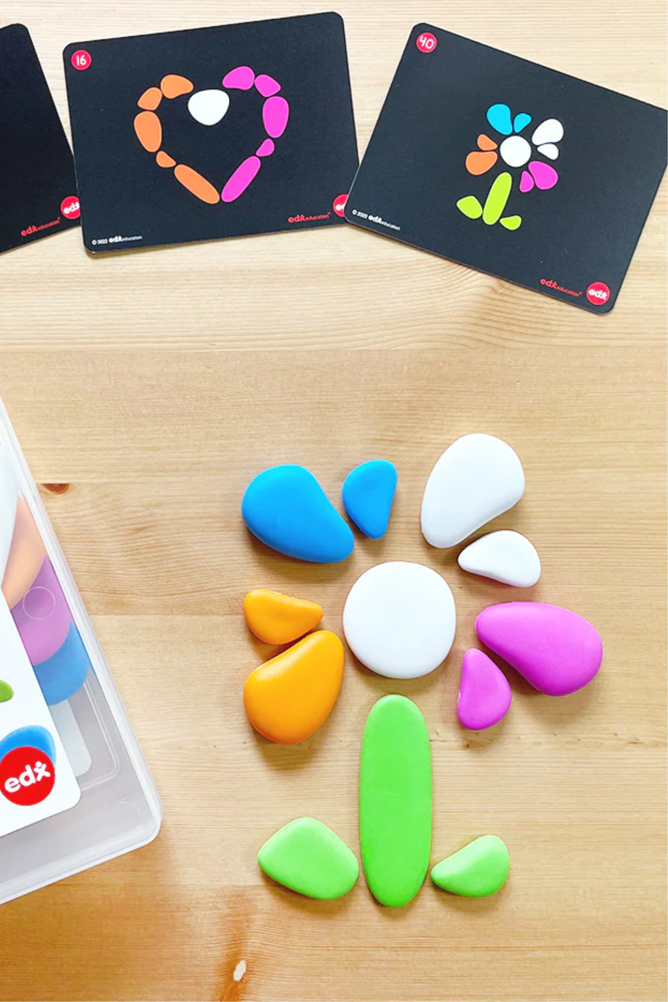 Edx Fluro Rainbow Pebbles Activity Set