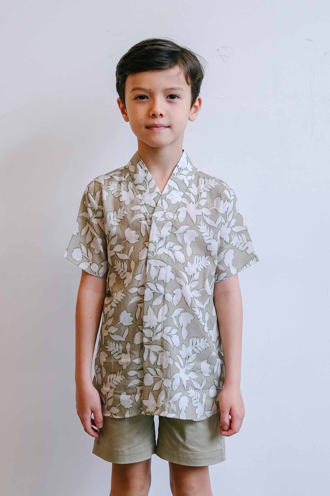Beige Tropic Kimono Shirt