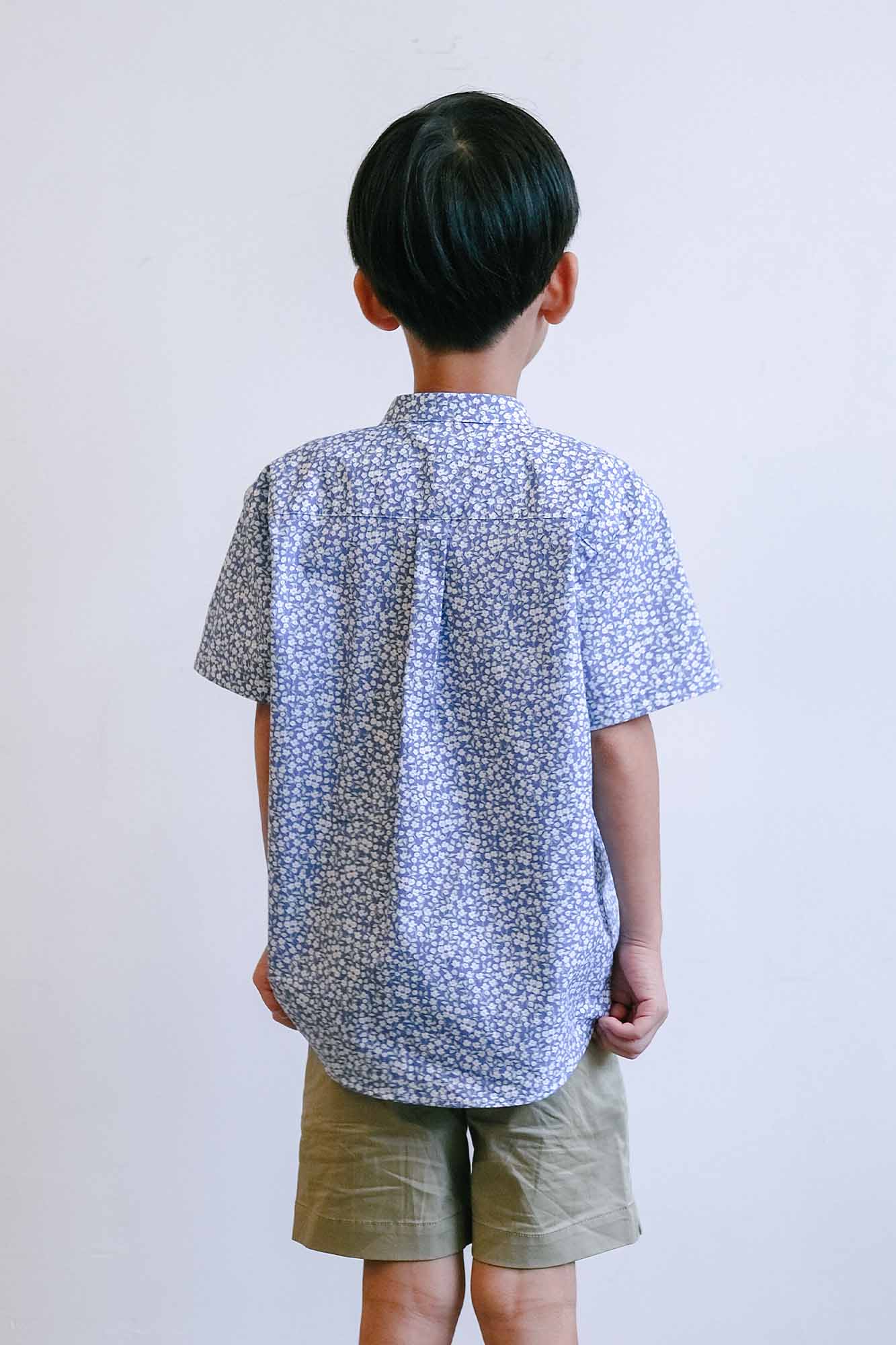 Blue Hyacinth Mandarin Shirt