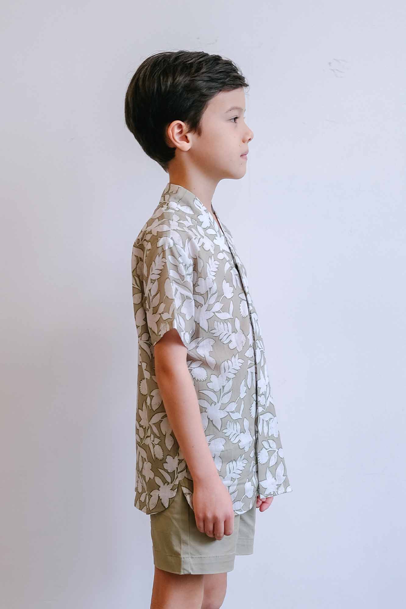 Beige Tropic Kimono Shirt