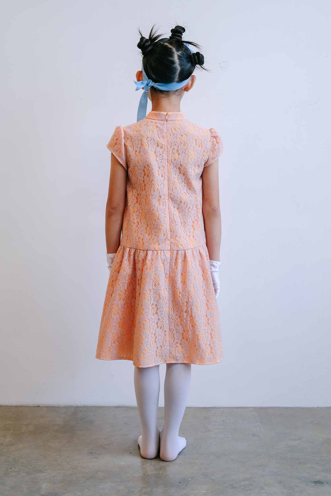 Apricot Lace Drop Waist Cheongsam