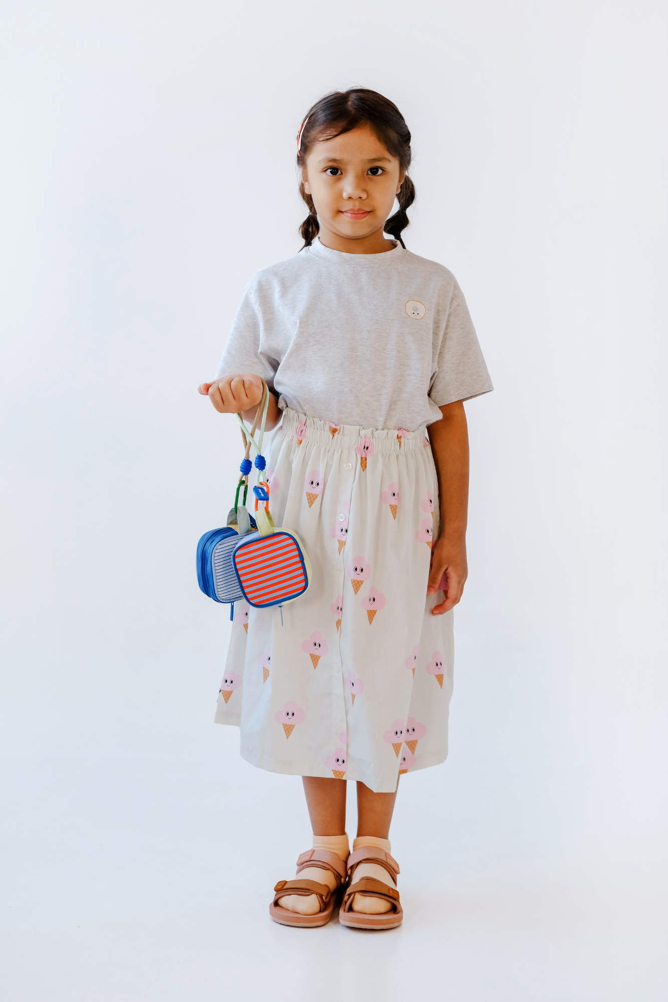 Personalisable Coral Stripe Block Pouch