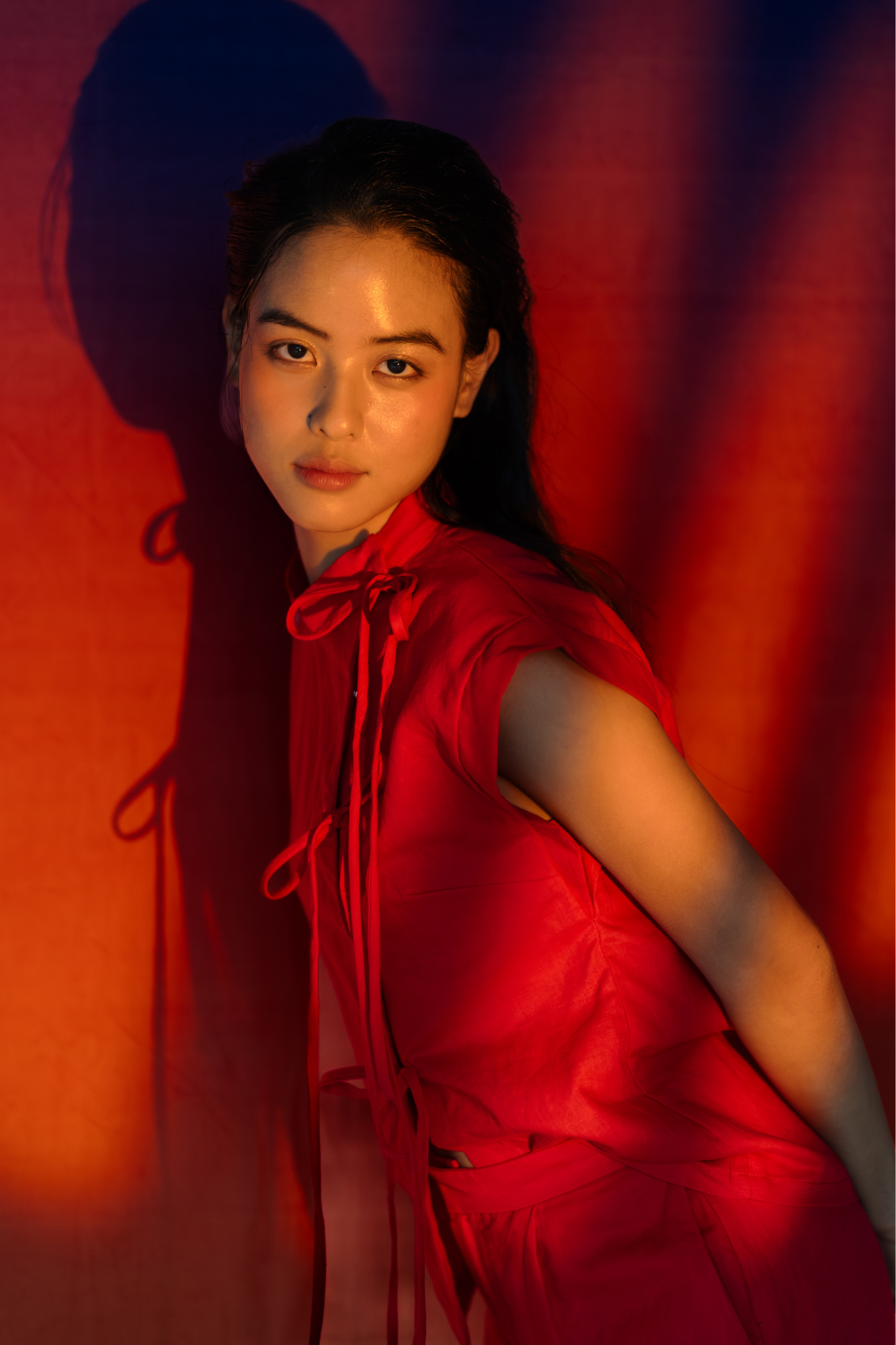 Red Garnet Relaxed Top & Flared Pants Set