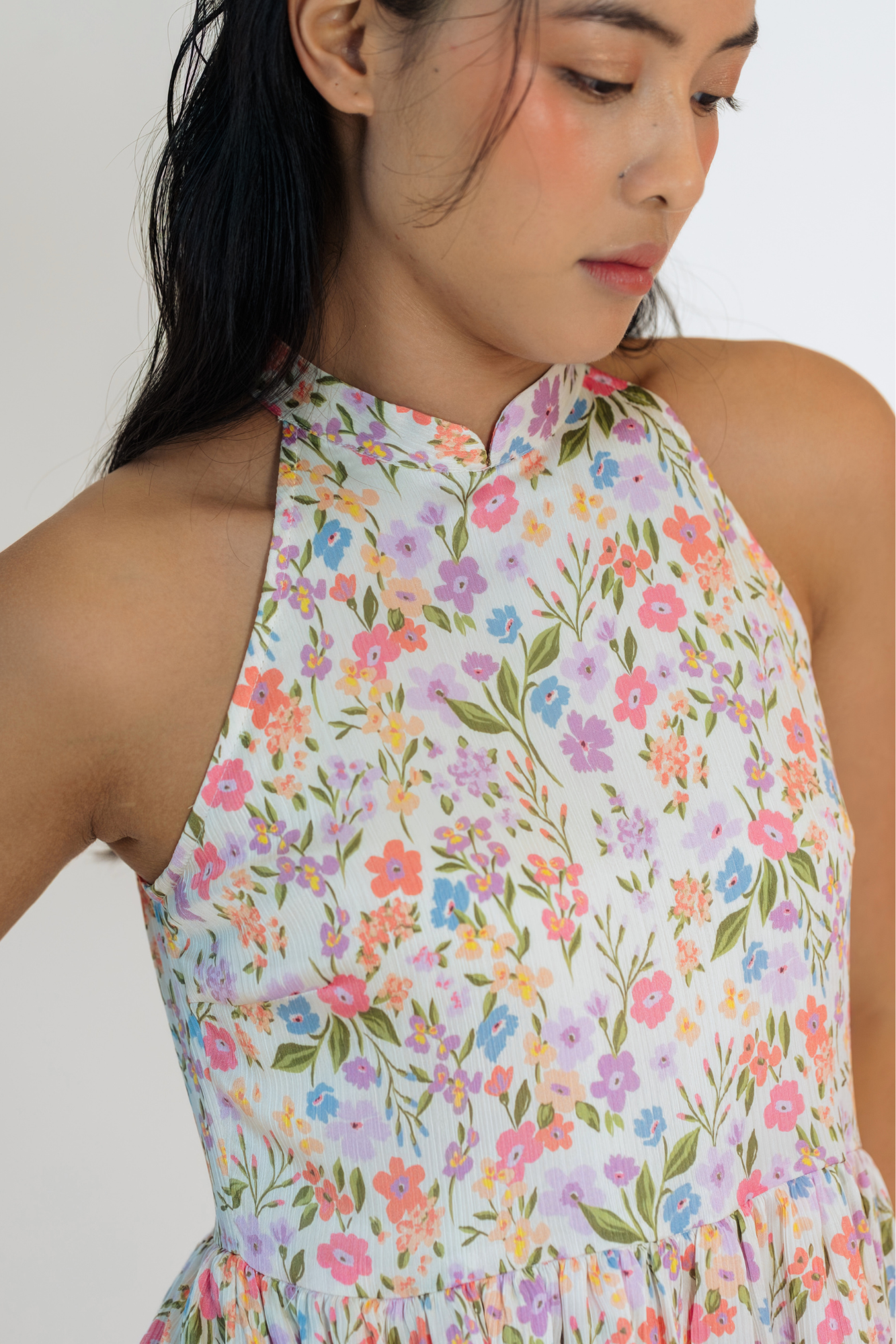 Blush Spring Halter Cheongsam