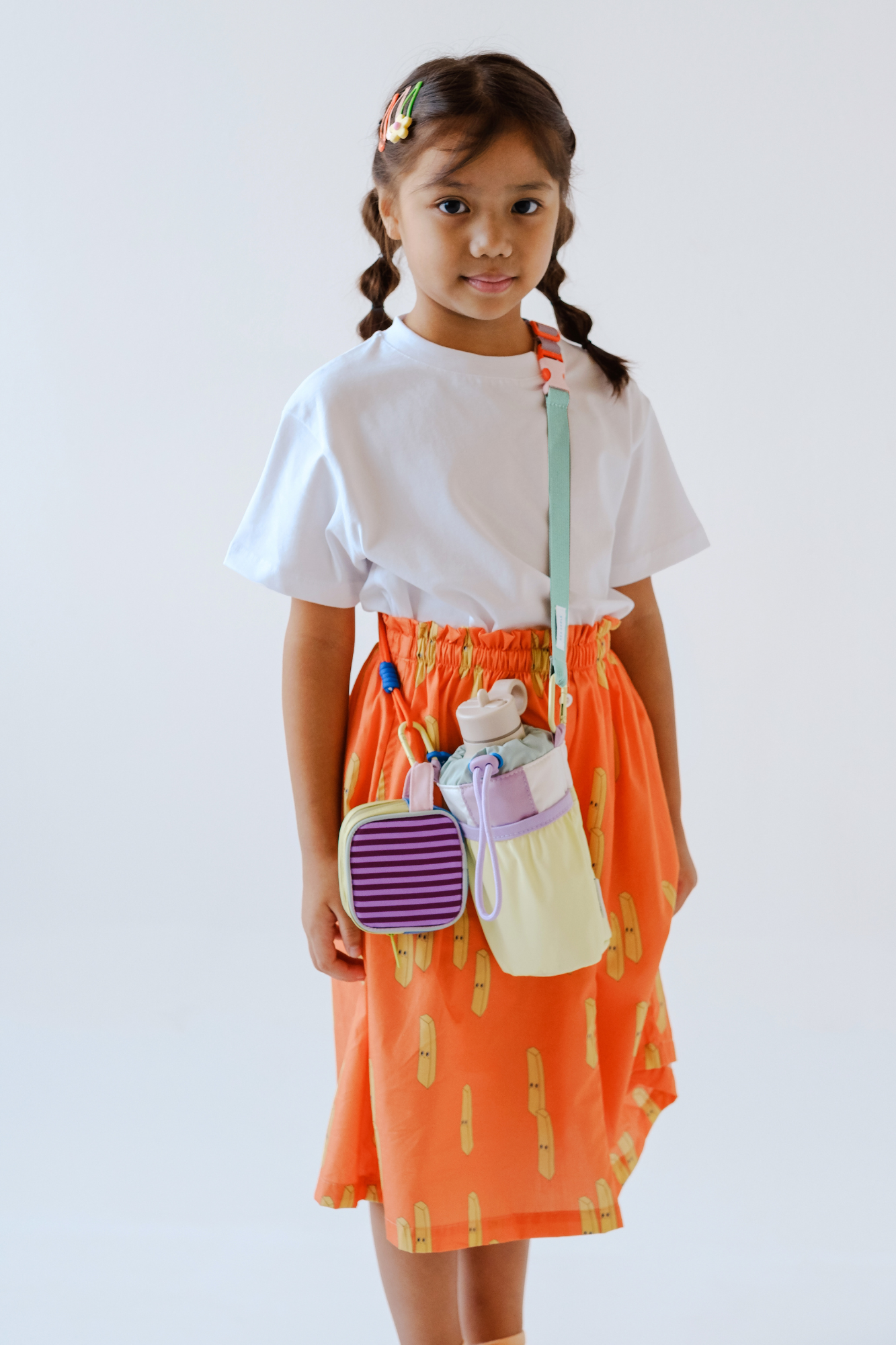 Personalisable Plum Stripe Block Pouch