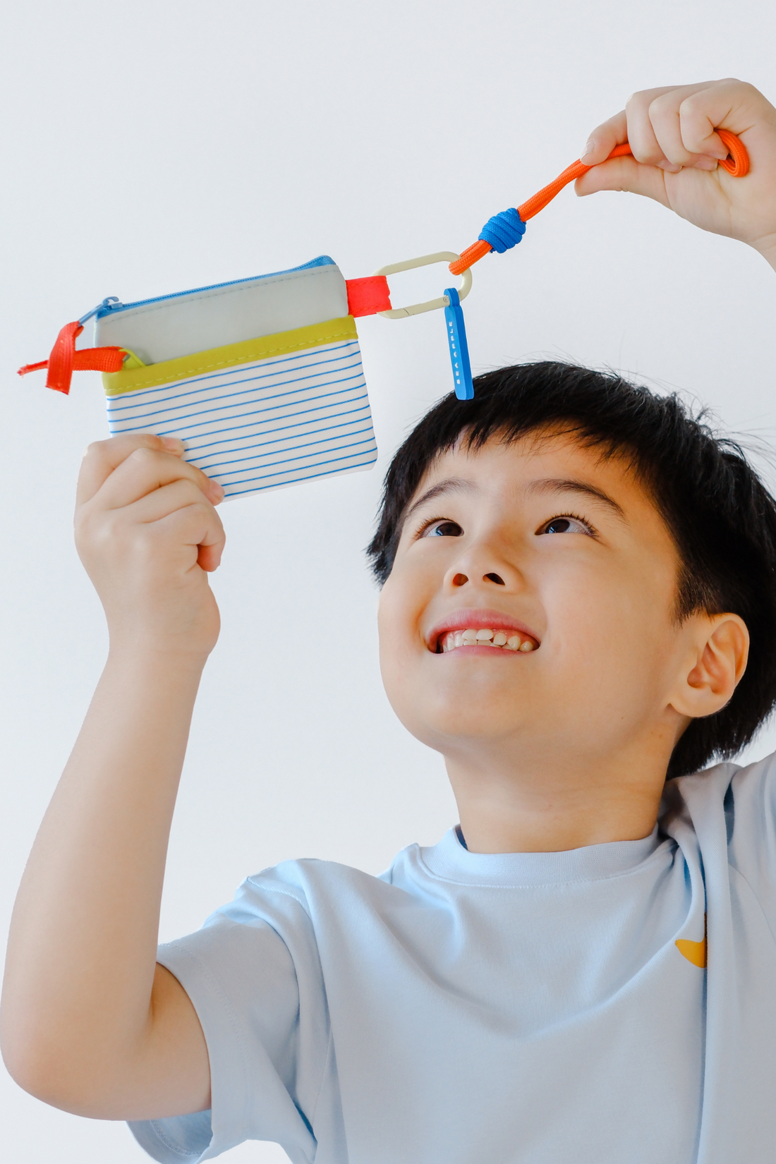 Personalisable Lemon Stripe Flat Pouch