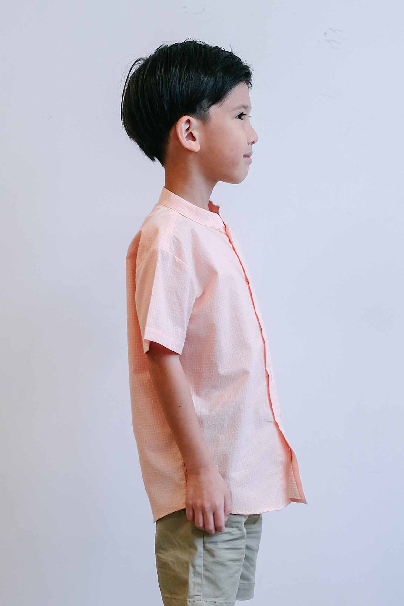 Melon Check Mandarin Shirt