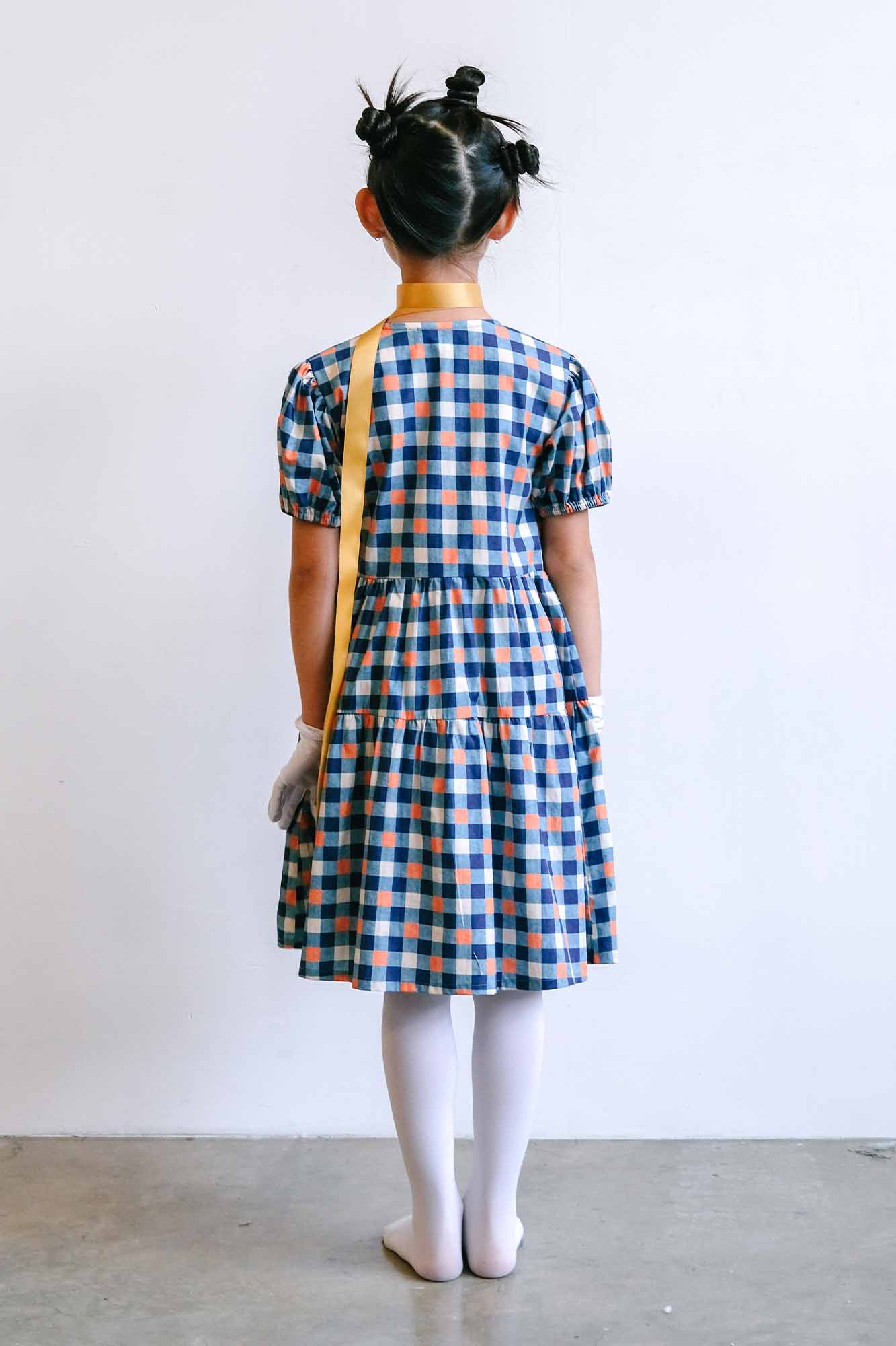 Papaya Check Anna Wrap Dress