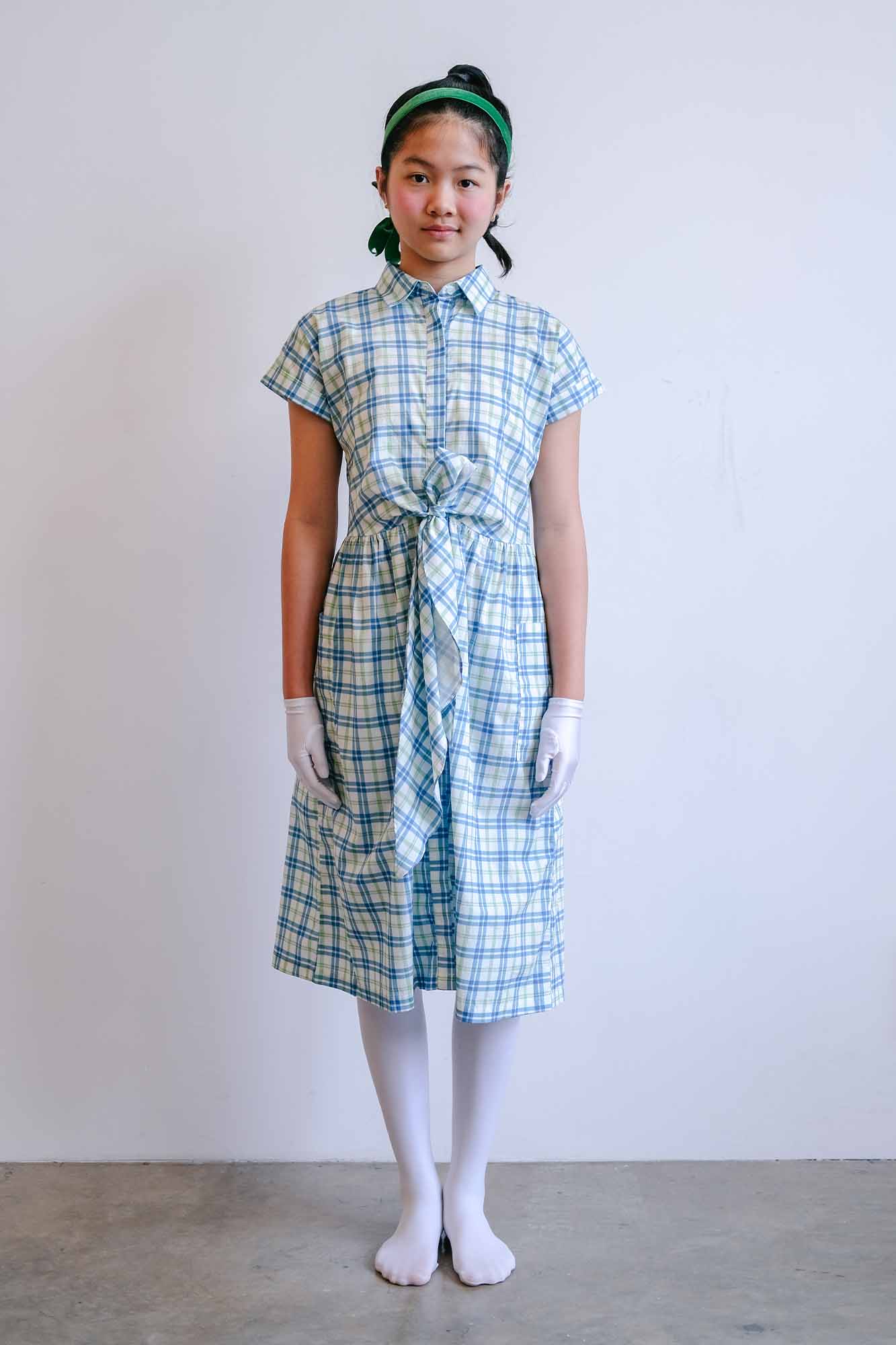 Kueh Salat Check Dahlia Tweens Shirt Dress