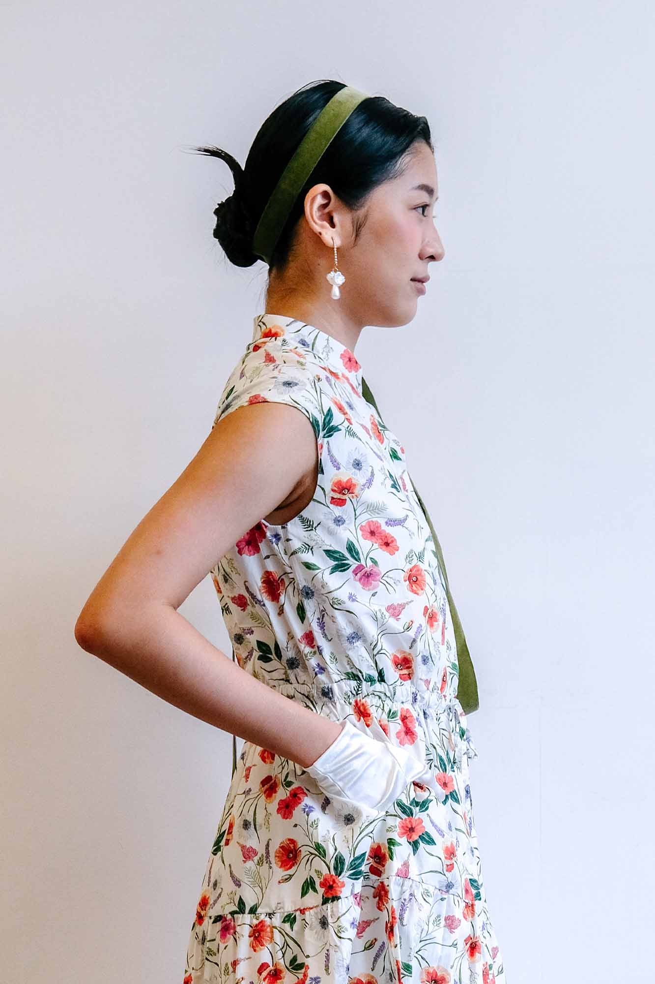 Lychee Blooms Cinched Waist Cheongsam