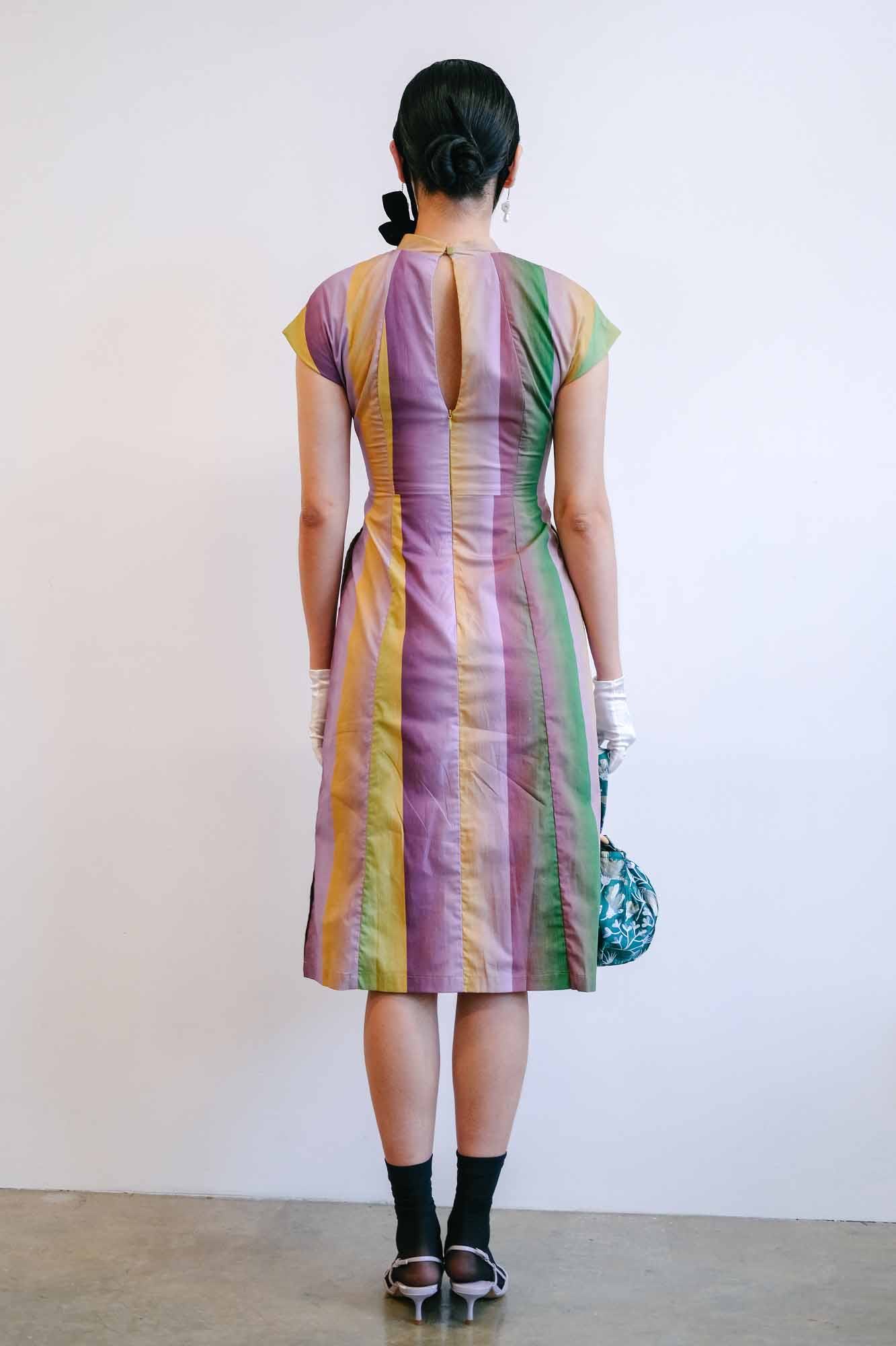 Mangosteen Striped Cheongsam