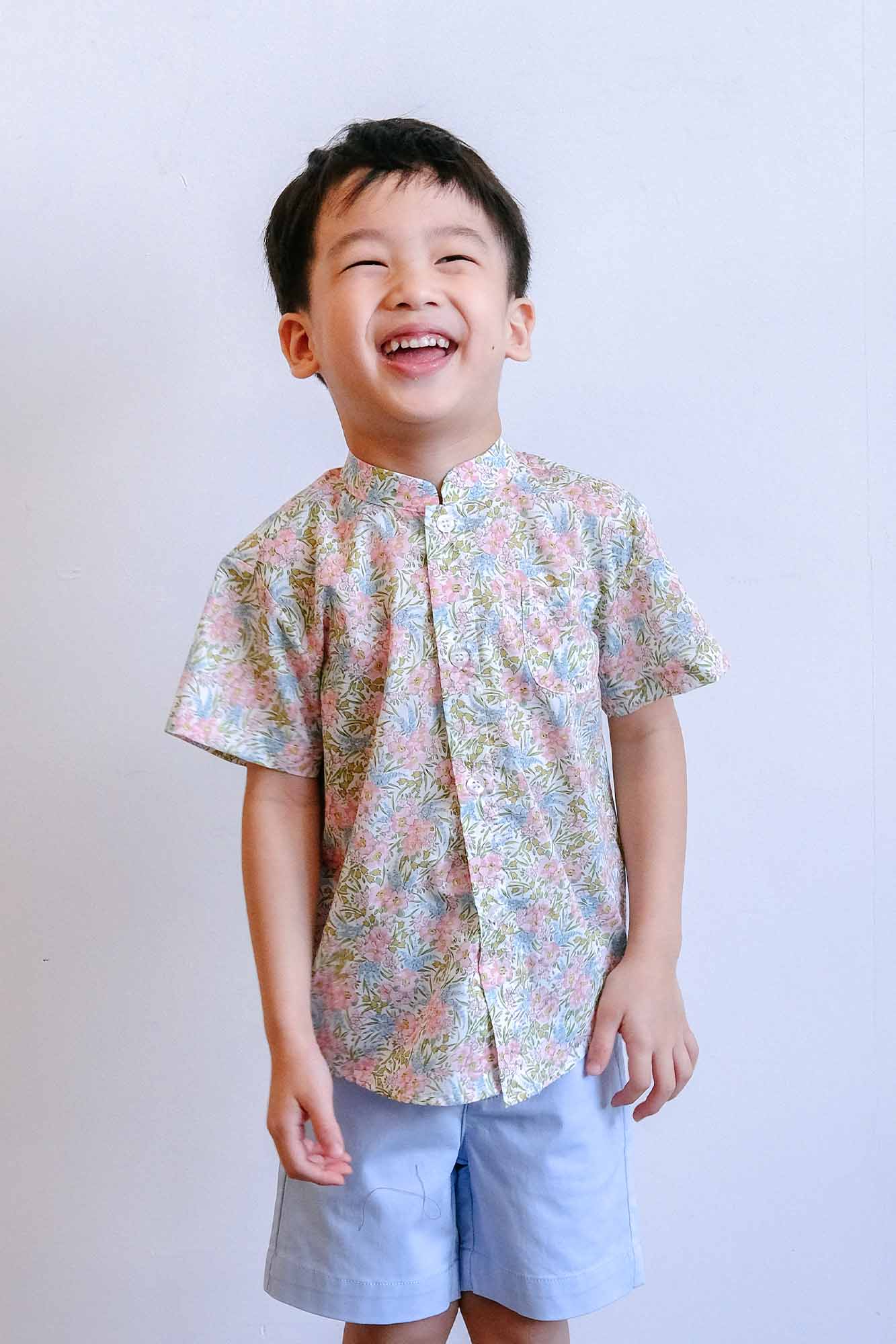 Petals At Shore Liberty Mandarin Shirt