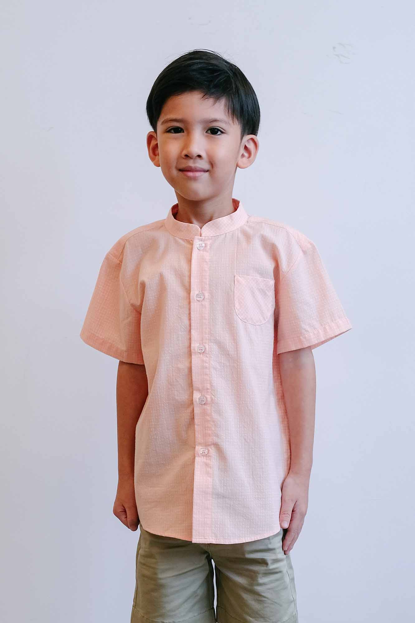 Melon Check Mandarin Shirt