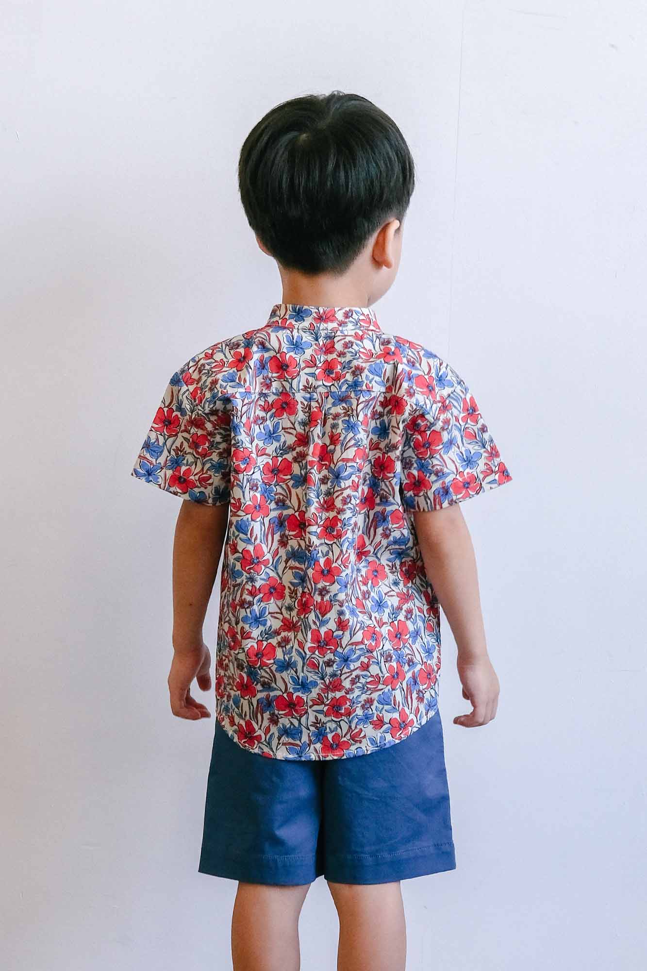 Periwinkle Patch Mandarin Shirt
