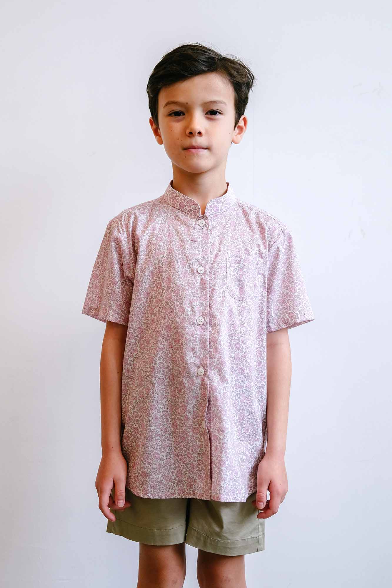 Pink Porcelain Liberty Mandarin Shirt