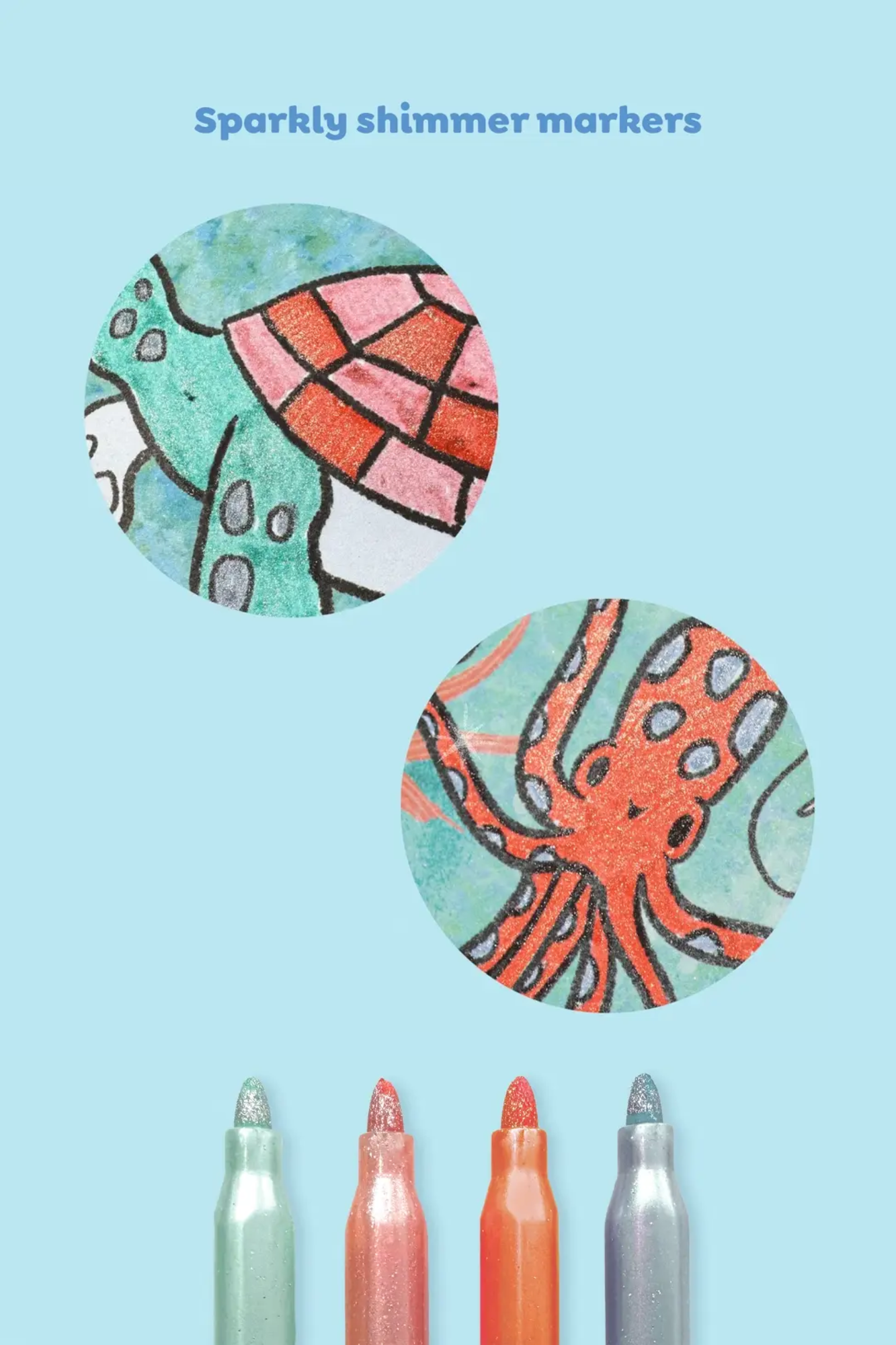 TIGER TRIBE SHIMMER COLOURING SET - SEA LIFE