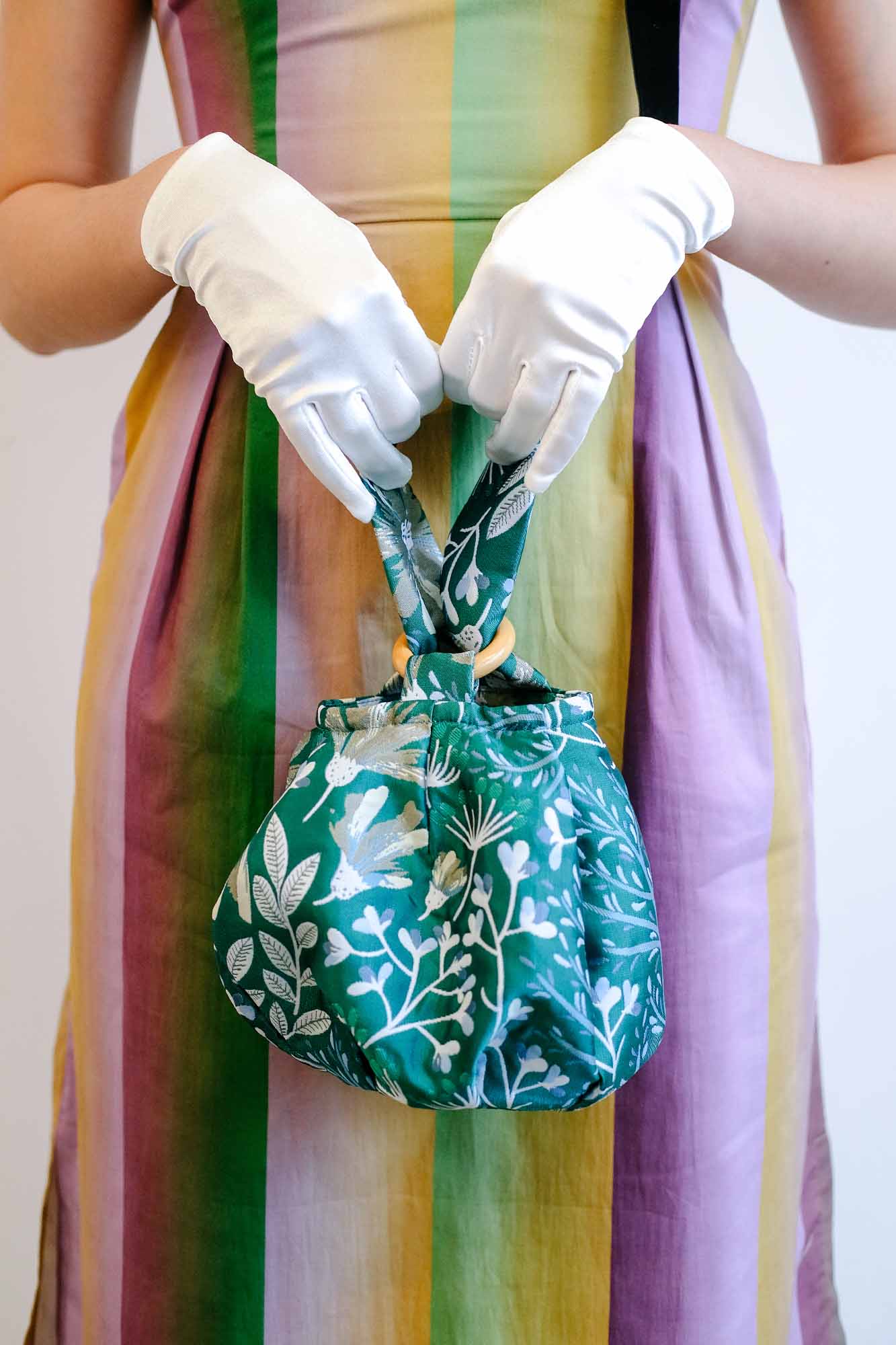 Seaside Garden Jacquard Lantern Bag