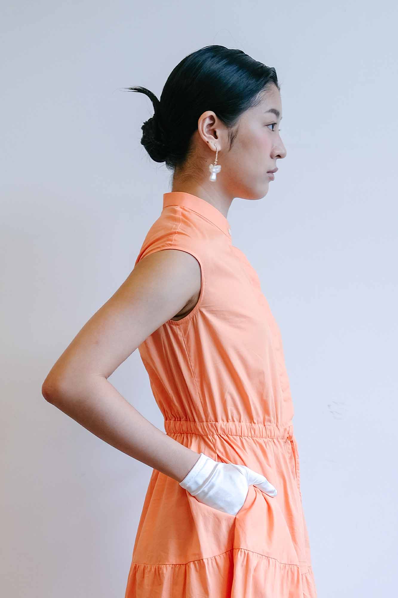 Mandarin Cinched Waist Cheongsam