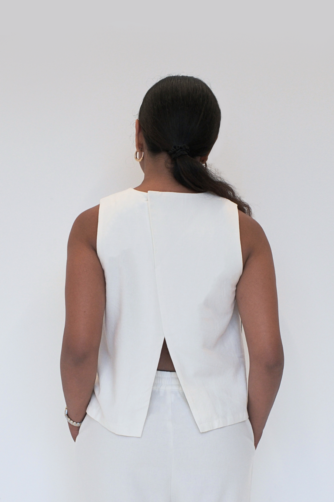 Ecru Boxy Tank & Relaxed Pants Set