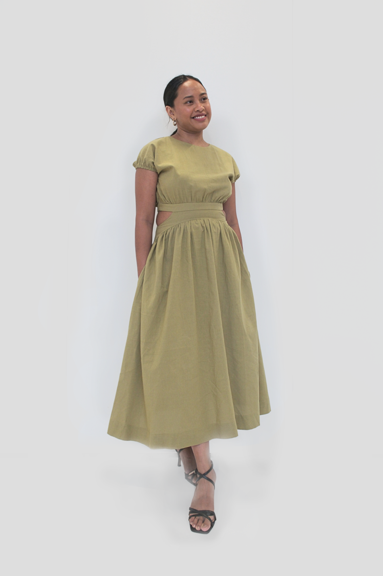Olive Cutout Dress