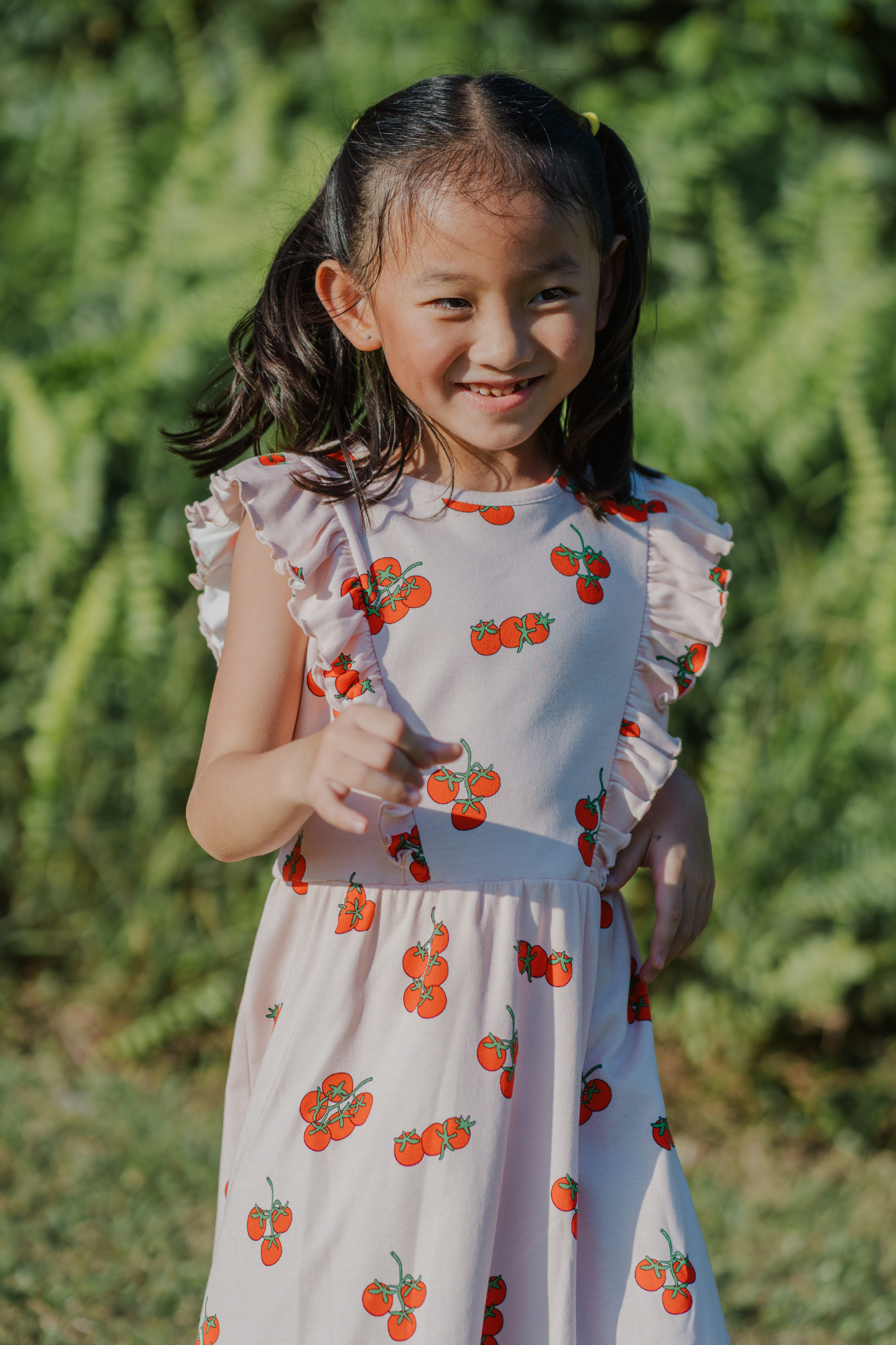 Tomato Ruffled Dress