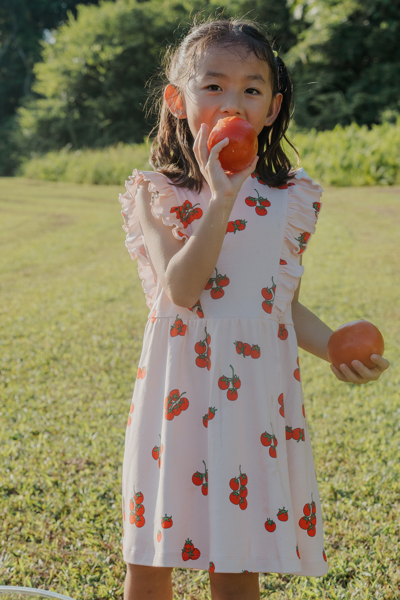 Tomato Ruffled Dress
