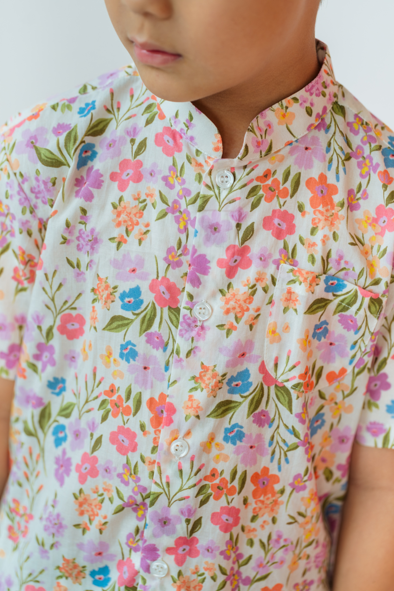 Blush Spring Mandarin Shirt