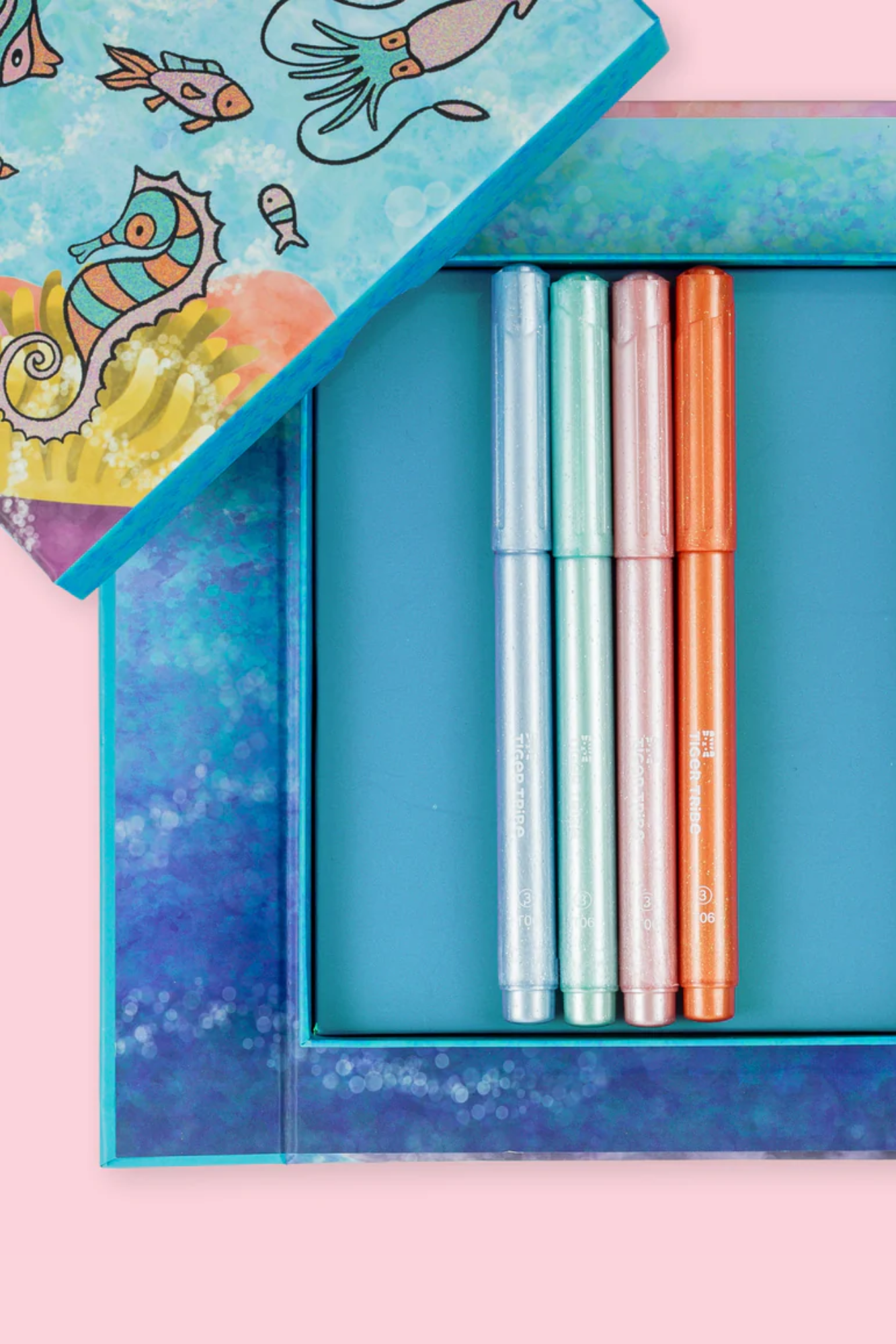 TIGER TRIBE SHIMMER COLOURING SET - SEA LIFE