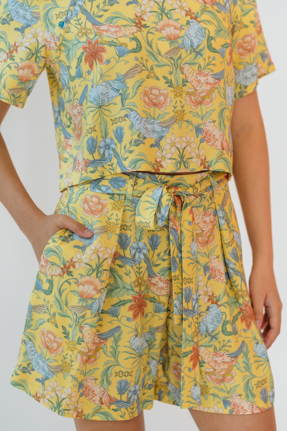 Canary Song Pleated Shorts