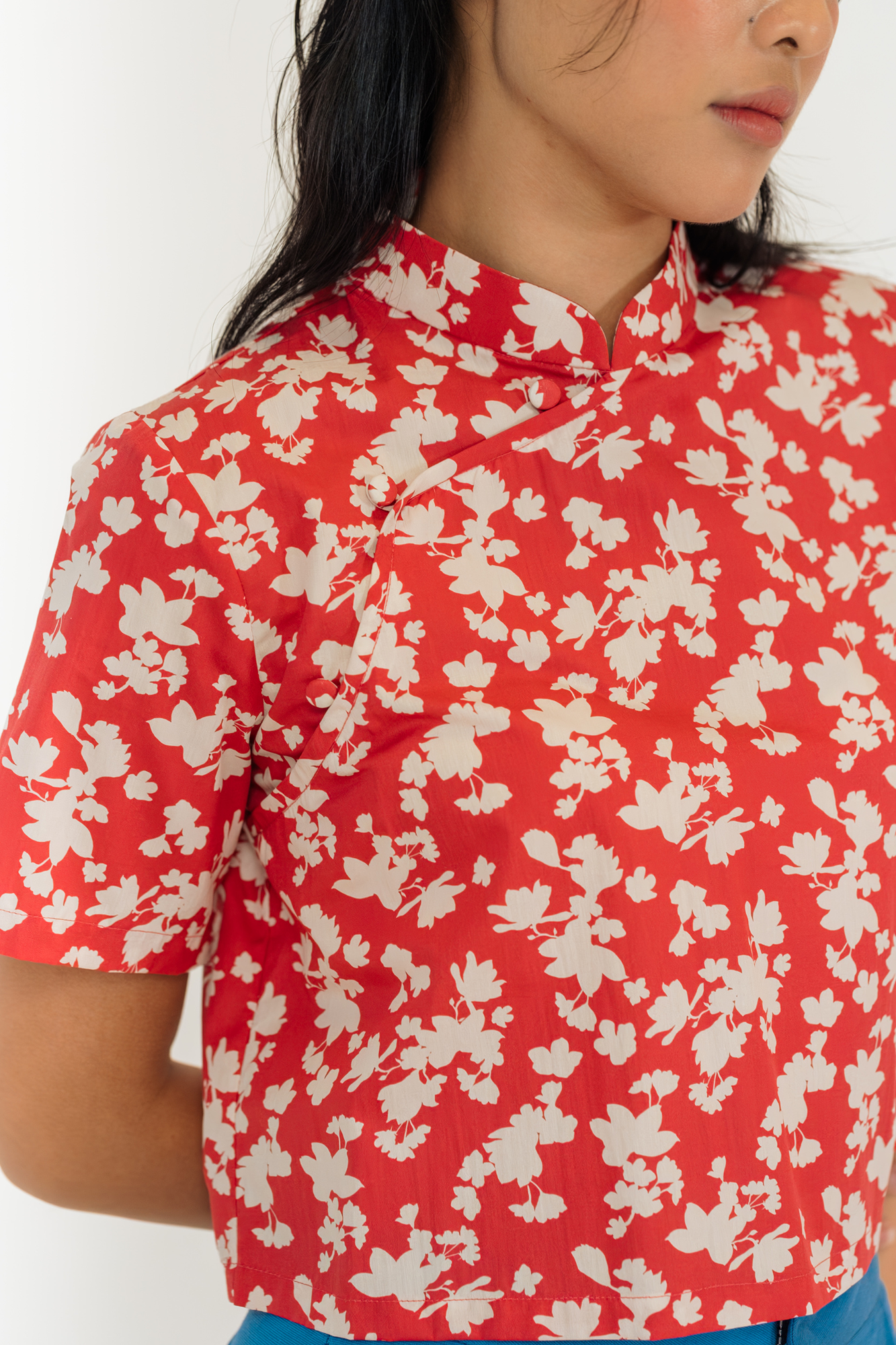 Ruby Bloom Cheongsam Top