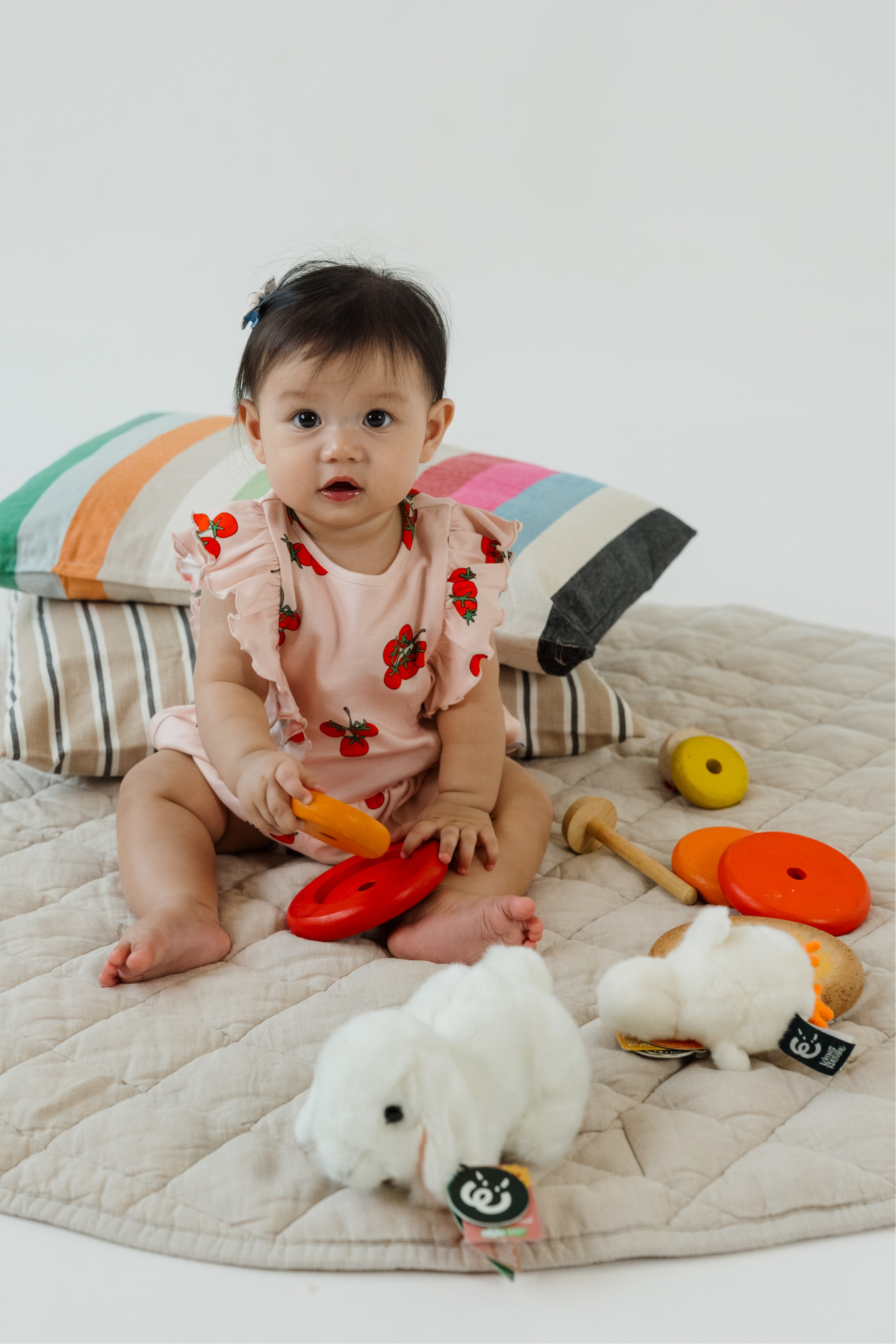 Tomato Ruffled Bloomers Playsuit