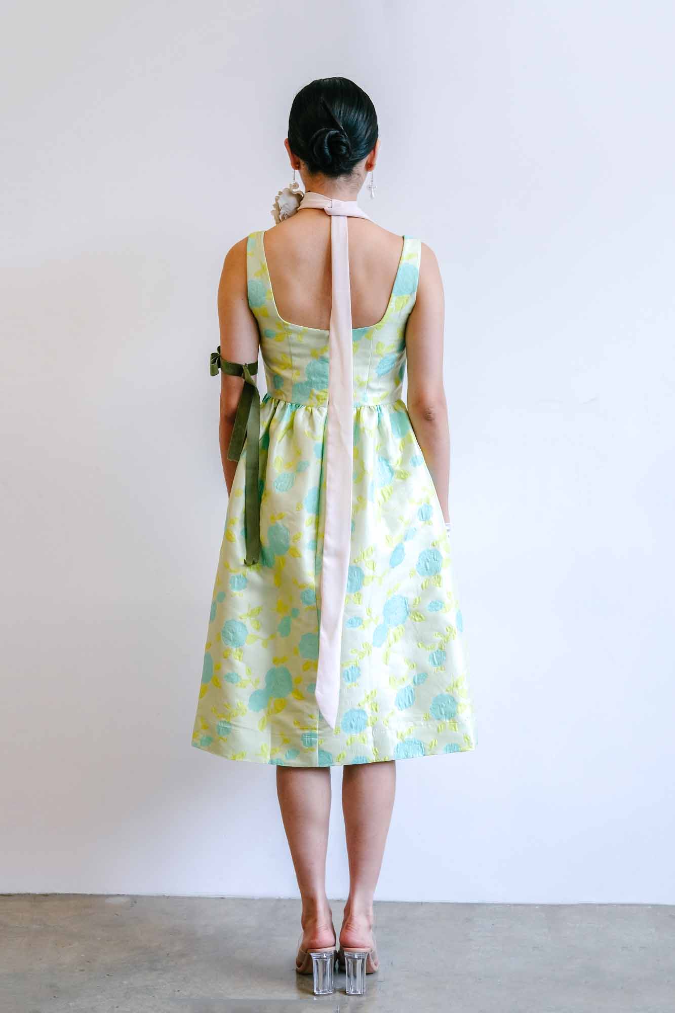 Sunrise Fluor Jacquard Scoop Back Dress