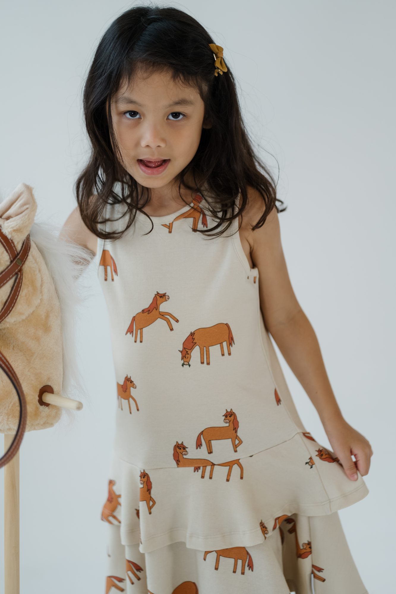 Horse Run Two Tiered Sleeveless Dress
